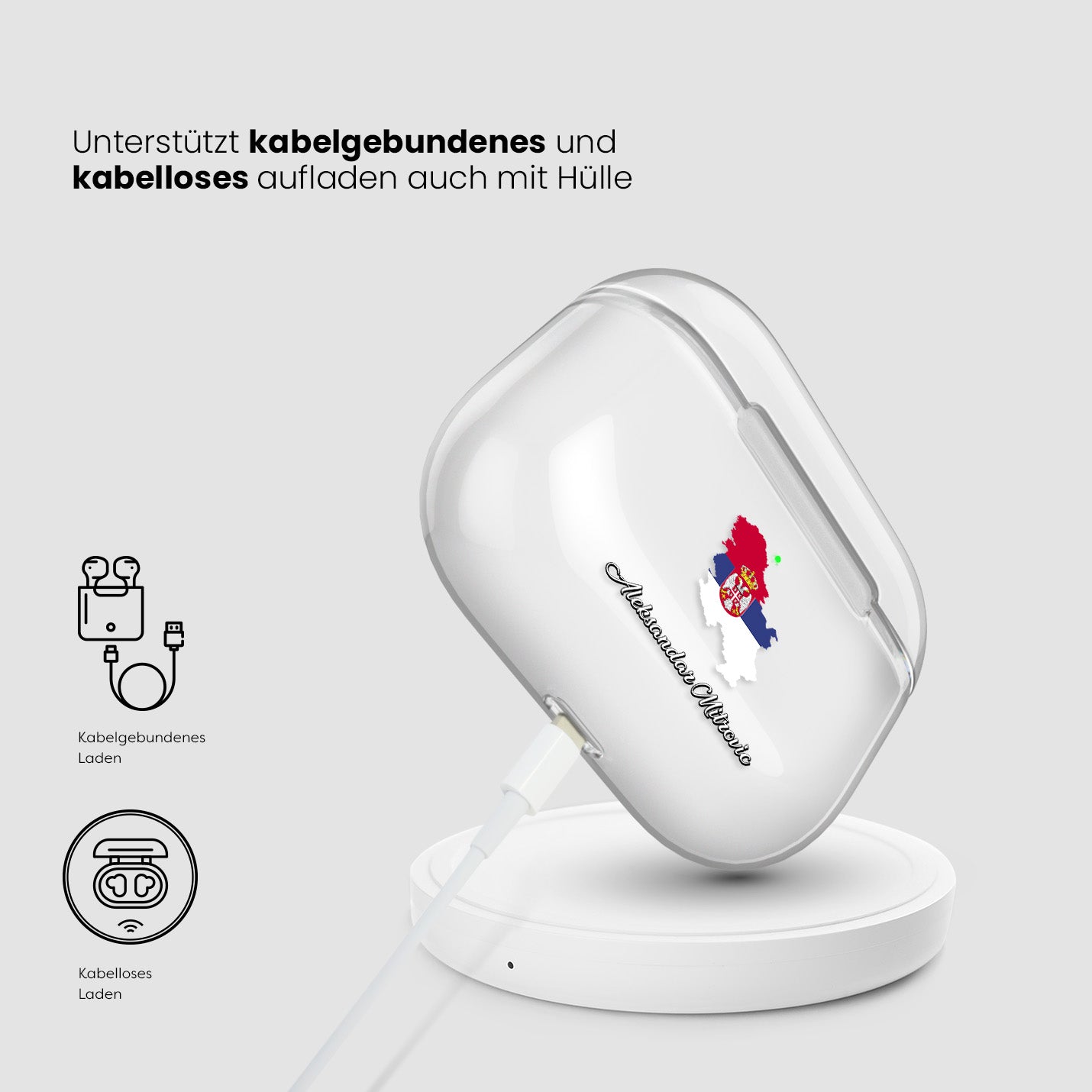 Airpods Hülle - Serbien Flagge - 1instaphone