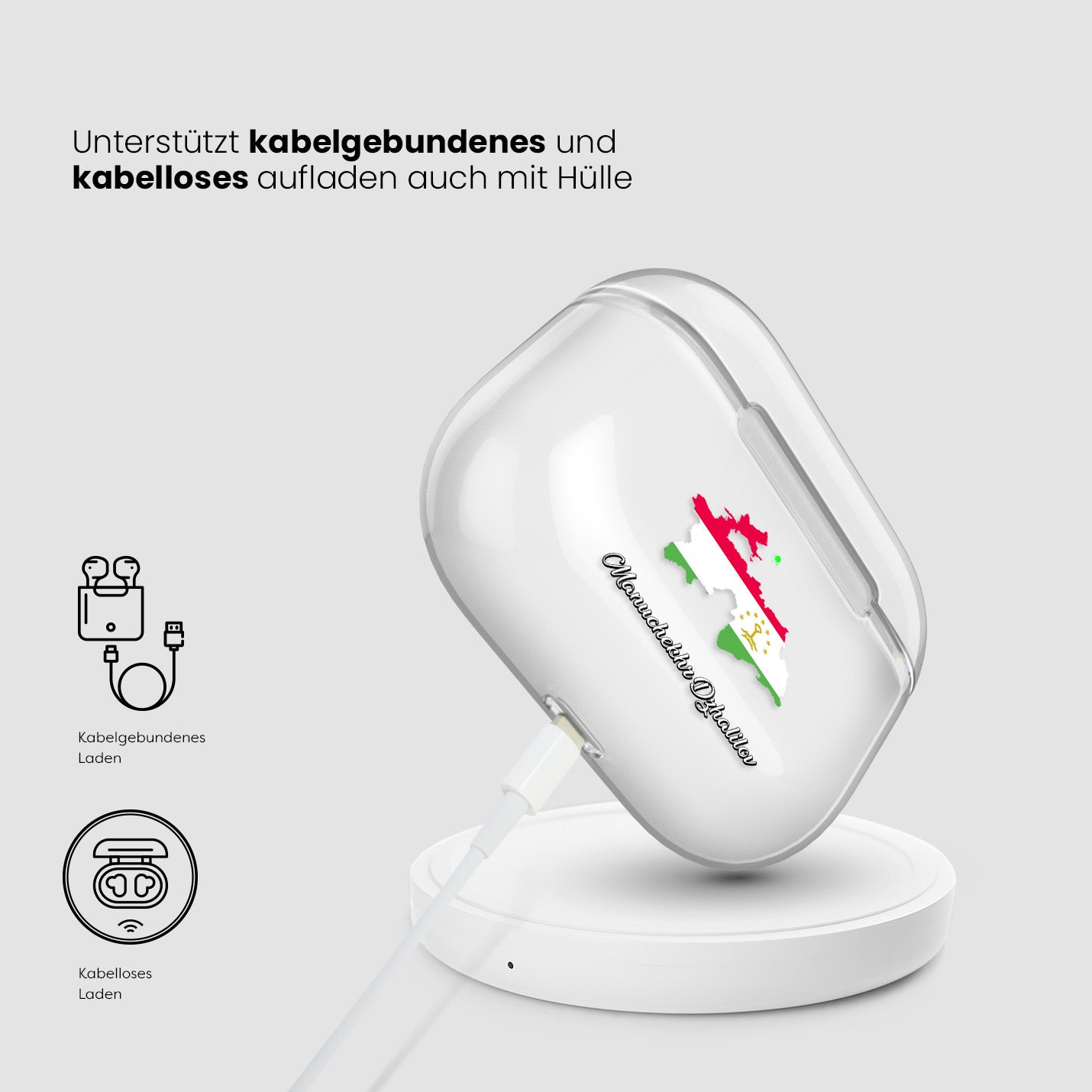 Airpods Hülle - Tadschikistan Flagge - 1instaphone