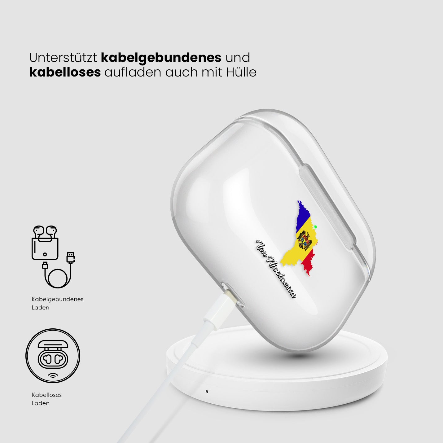 Airpods Hülle - Moldavien Flagge - 1instaphone