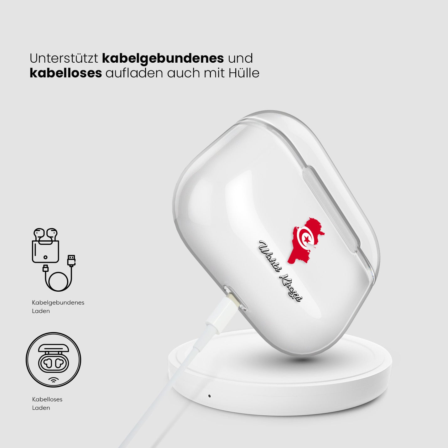 Airpods Hülle - Tunesien Flagge - 1instaphone