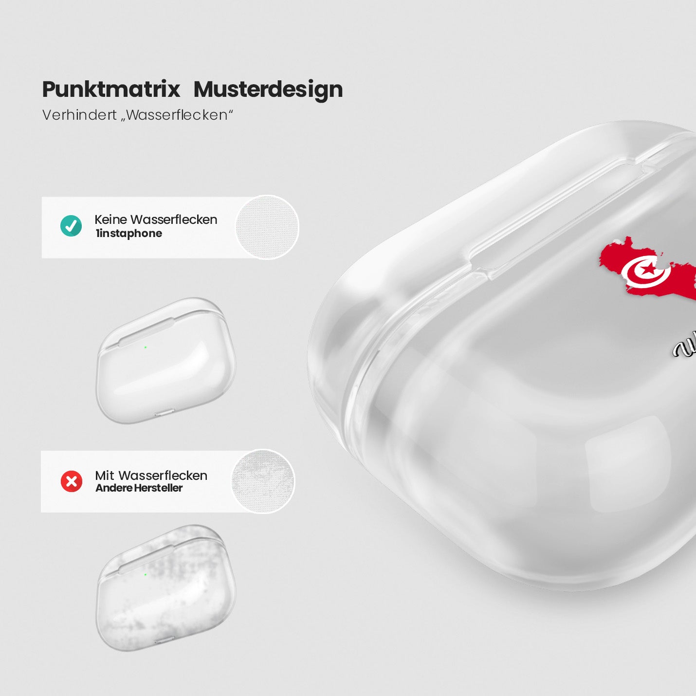 Airpods Hülle - Tunesien Flagge - 1instaphone