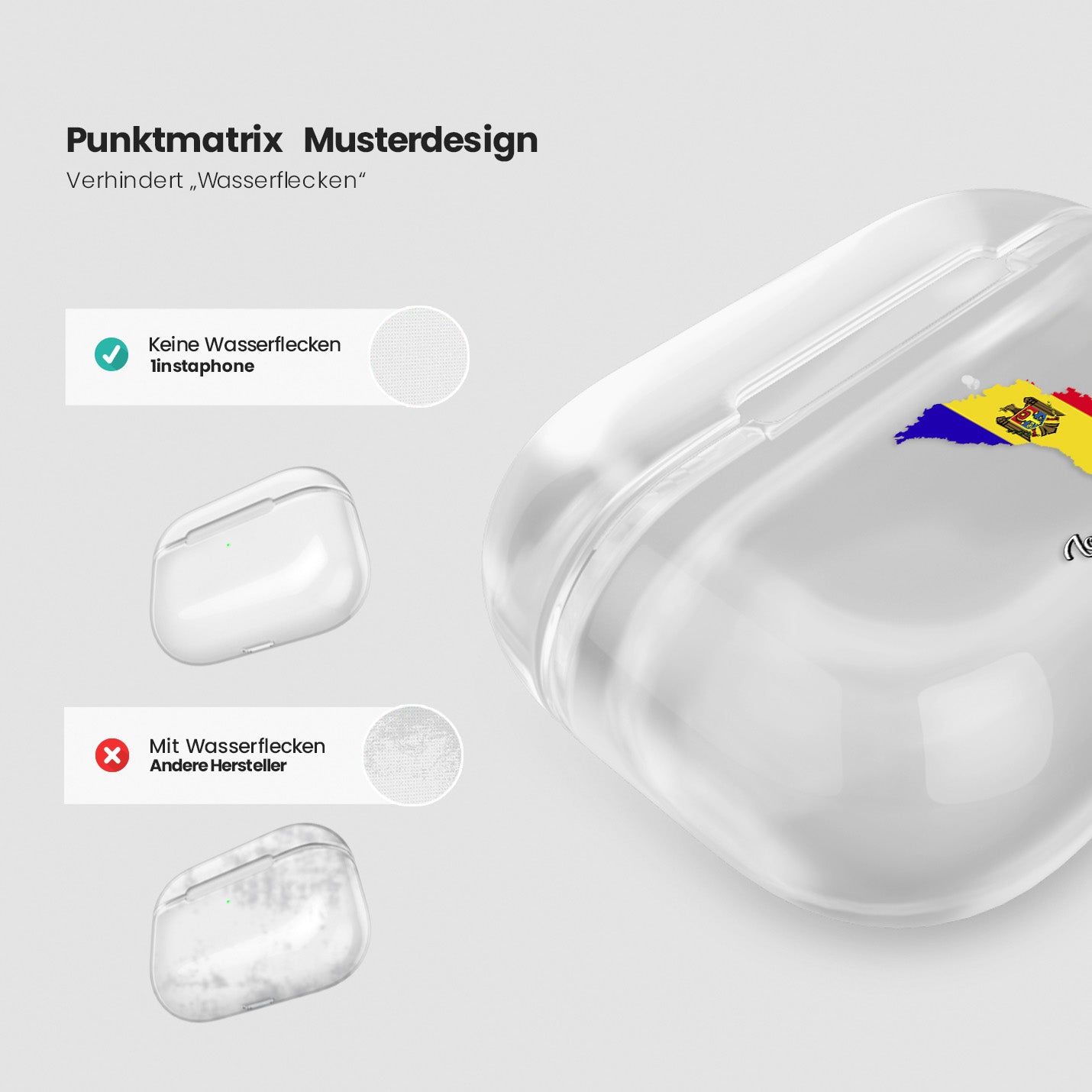 Airpods Hülle - Moldavien Flagge - 1instaphone