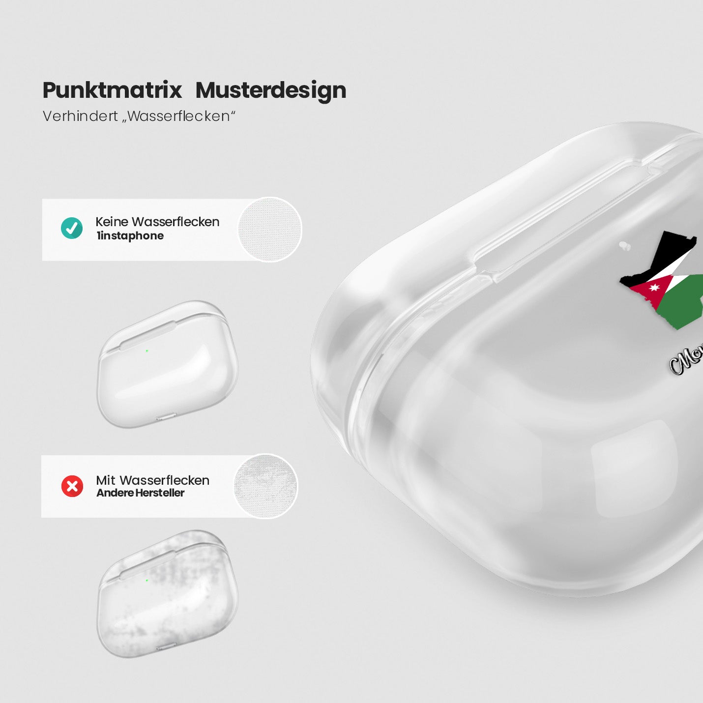 Airpods Hülle - Jordanien Flagge - 1instaphone