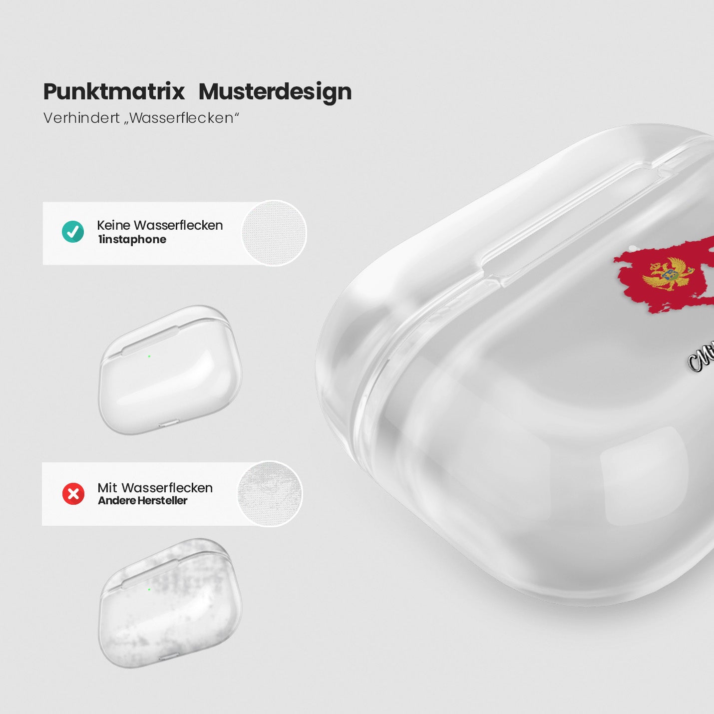 Airpods Hülle - Montenegro Flagge - 1instaphone
