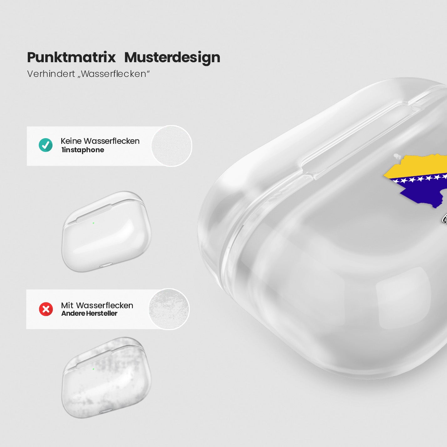 Airpods Hülle - Bosnien Flagge - 1instaphone