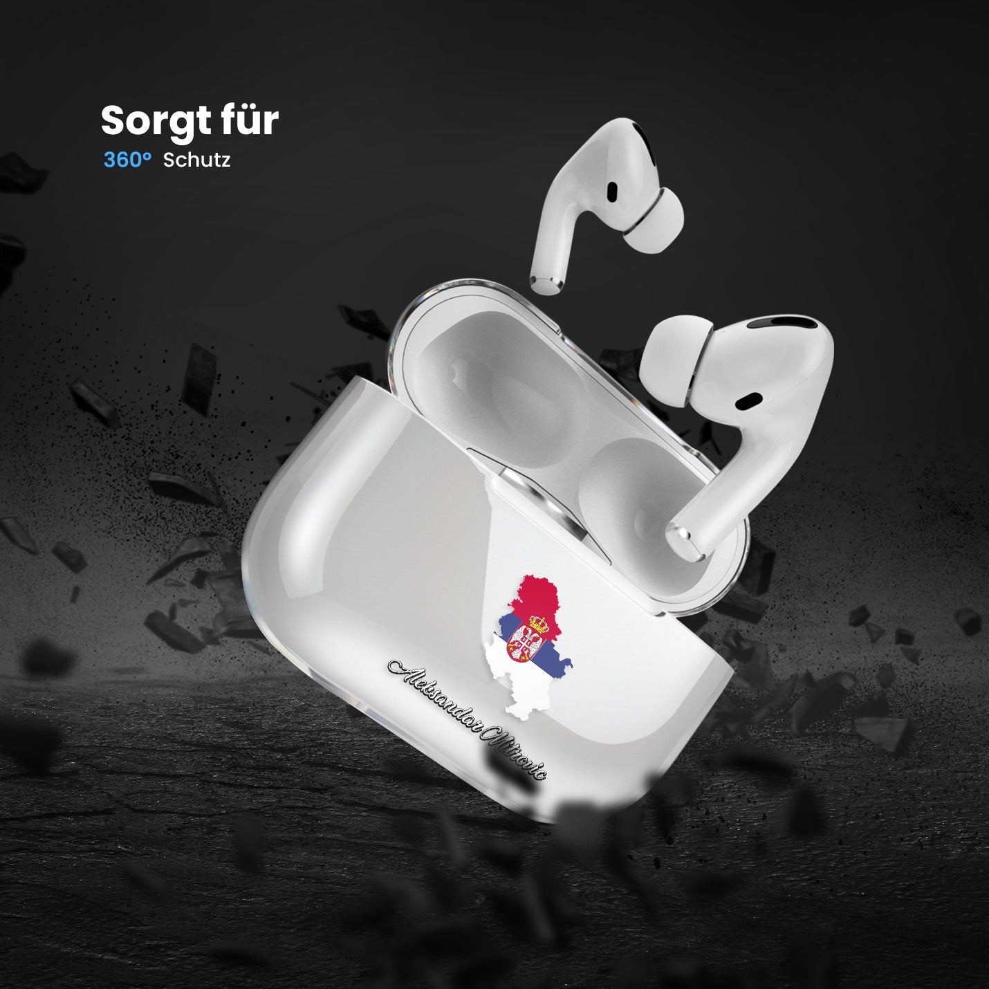 Airpods Hülle - Serbien Flagge - 1instaphone