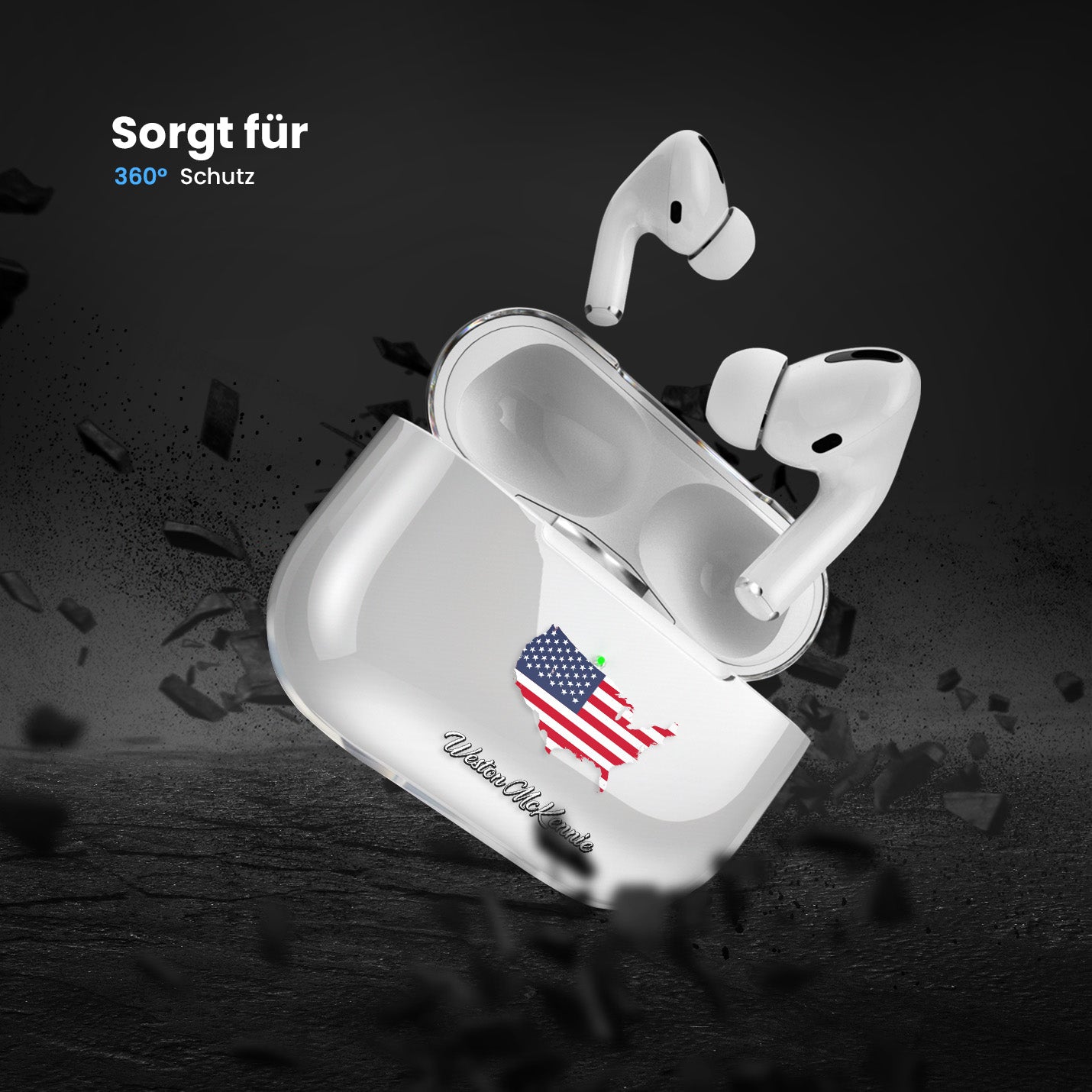 Airpods Hülle - United States of America ( USA ) Flagge - 1instaphone