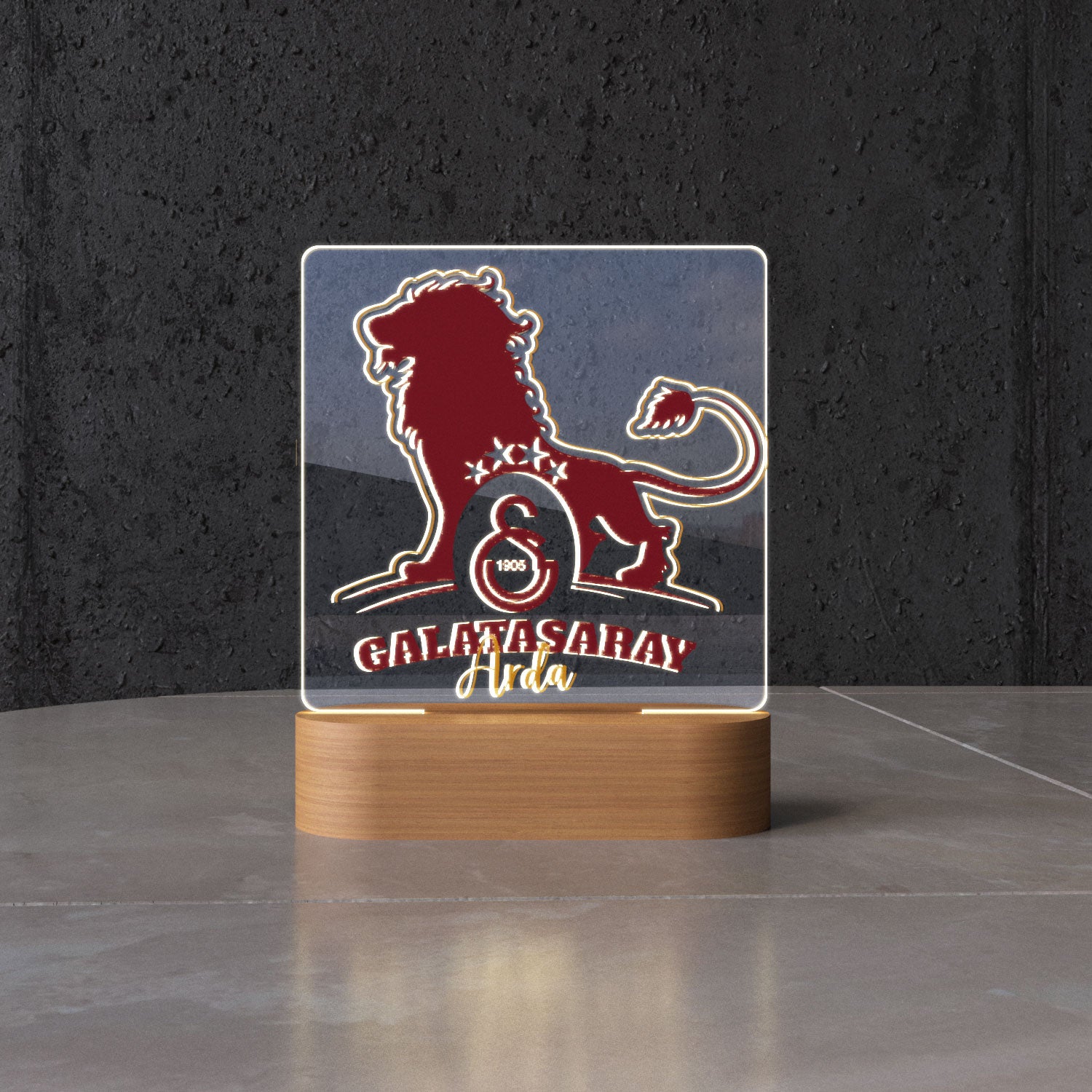 Personalisierte Galatasaray Lampe mit Wunschtext - 1instaphone