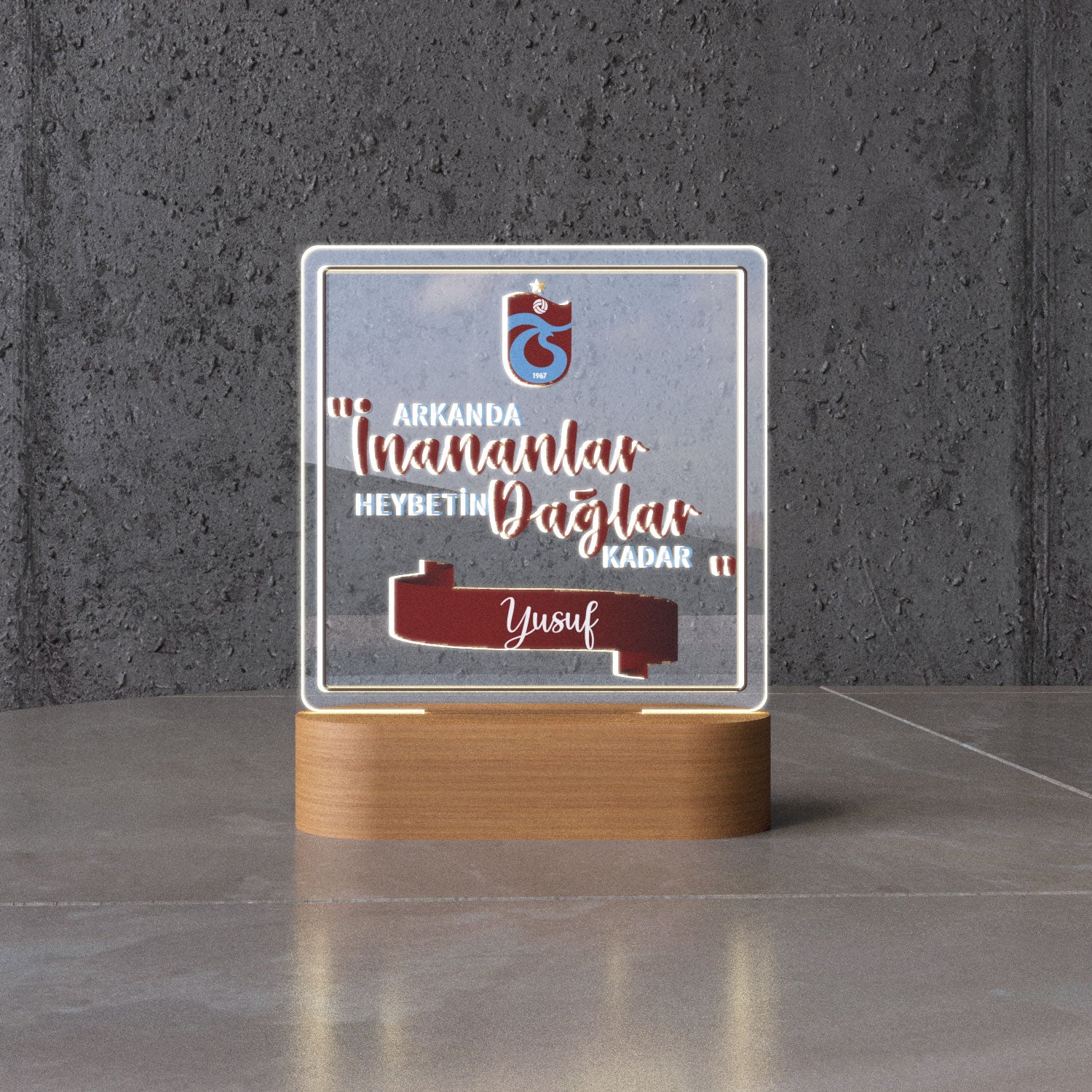 PERSONALISIERTE TRABZONSPOR LAMPE MIT WUNSCHTEXT