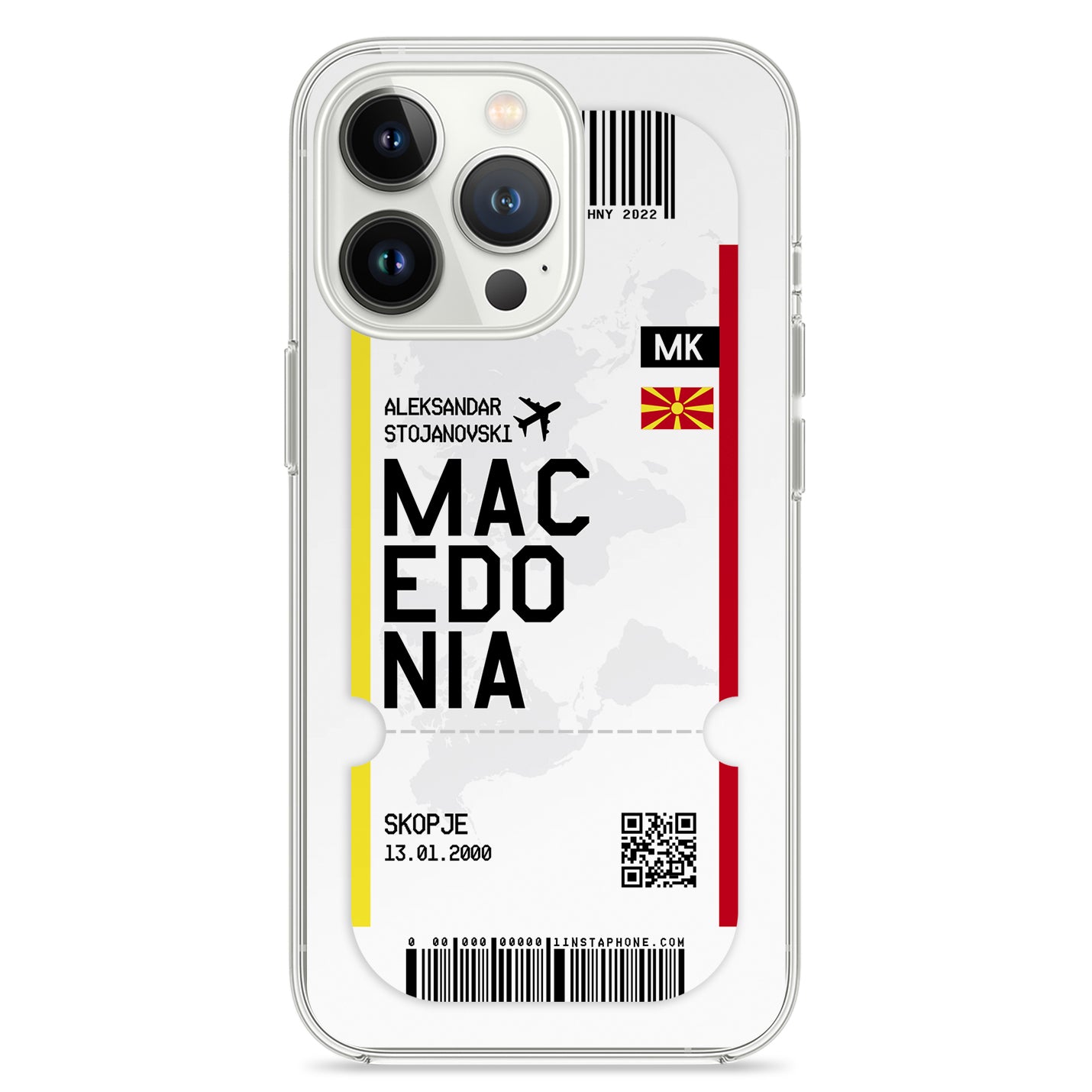 Handyhülle im Ticket Design - Mazedonien - 1instaphone