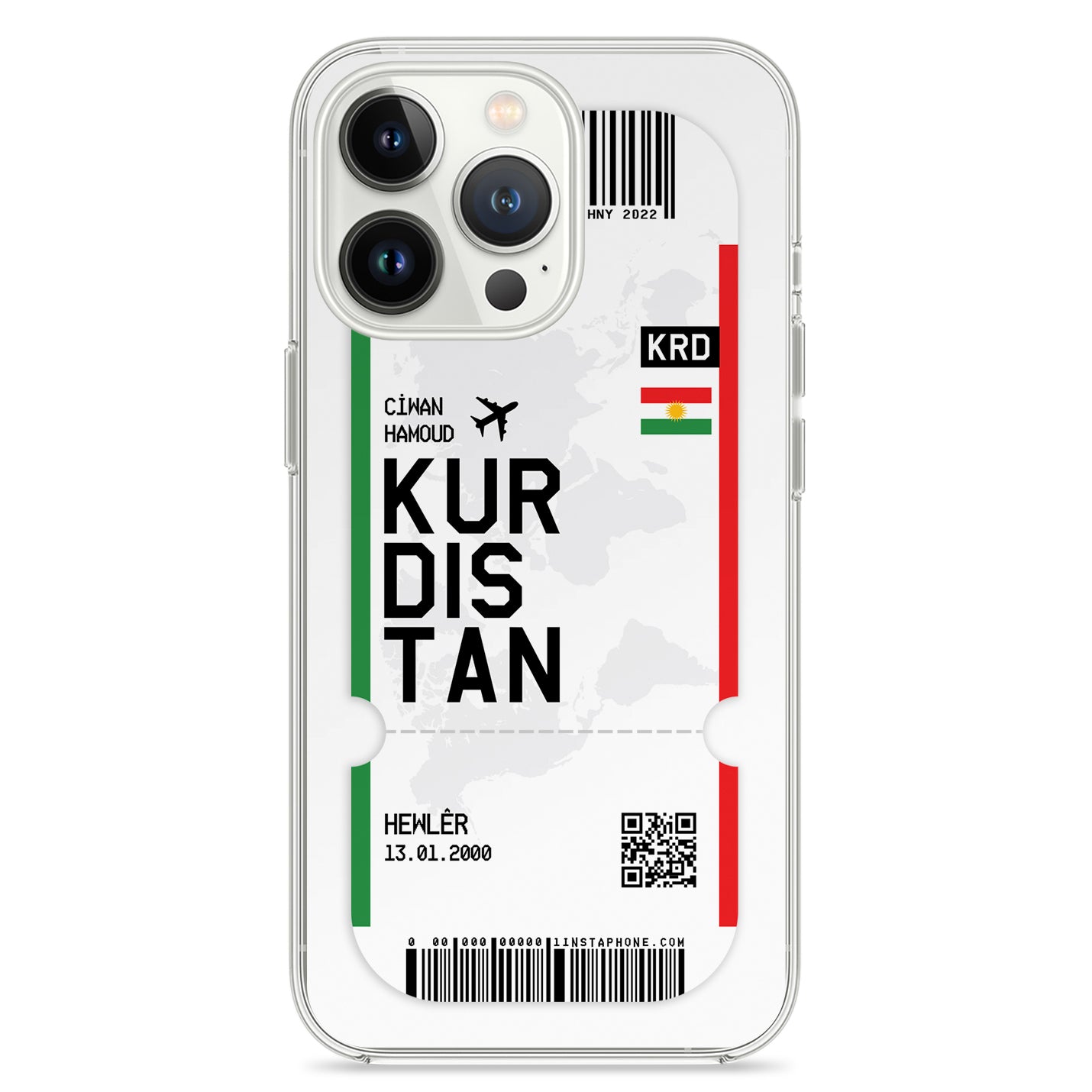 Handyhülle im Ticket Design - Kurdistan - 1instaphone