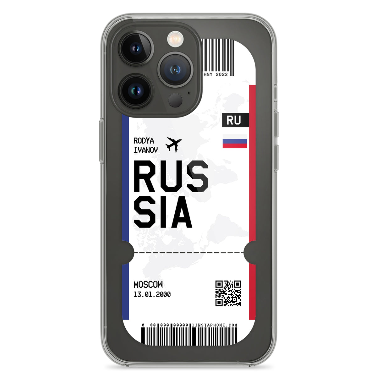 Handyhülle im Ticket Design - Russland - 1instaphone