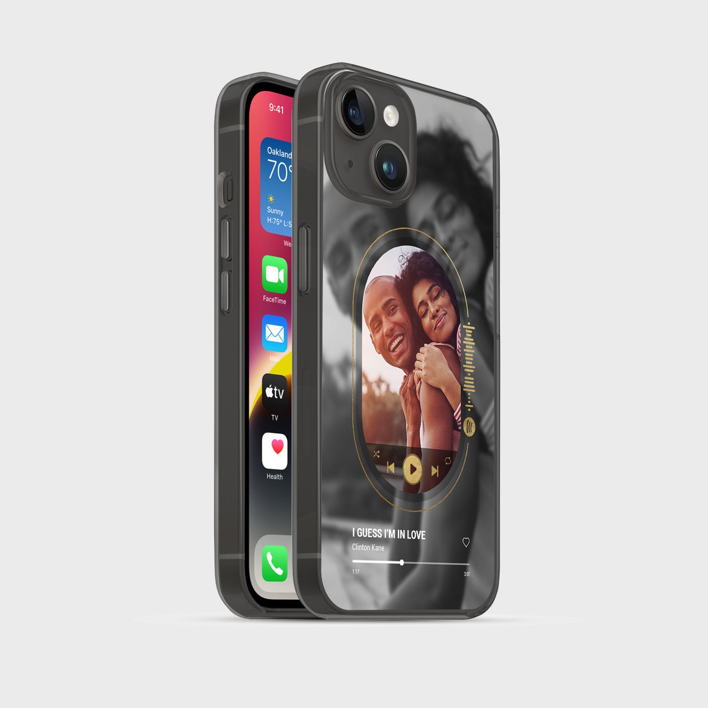 Handyhülle Durchsichtig Spotify Design mit Foto - 1instaphone