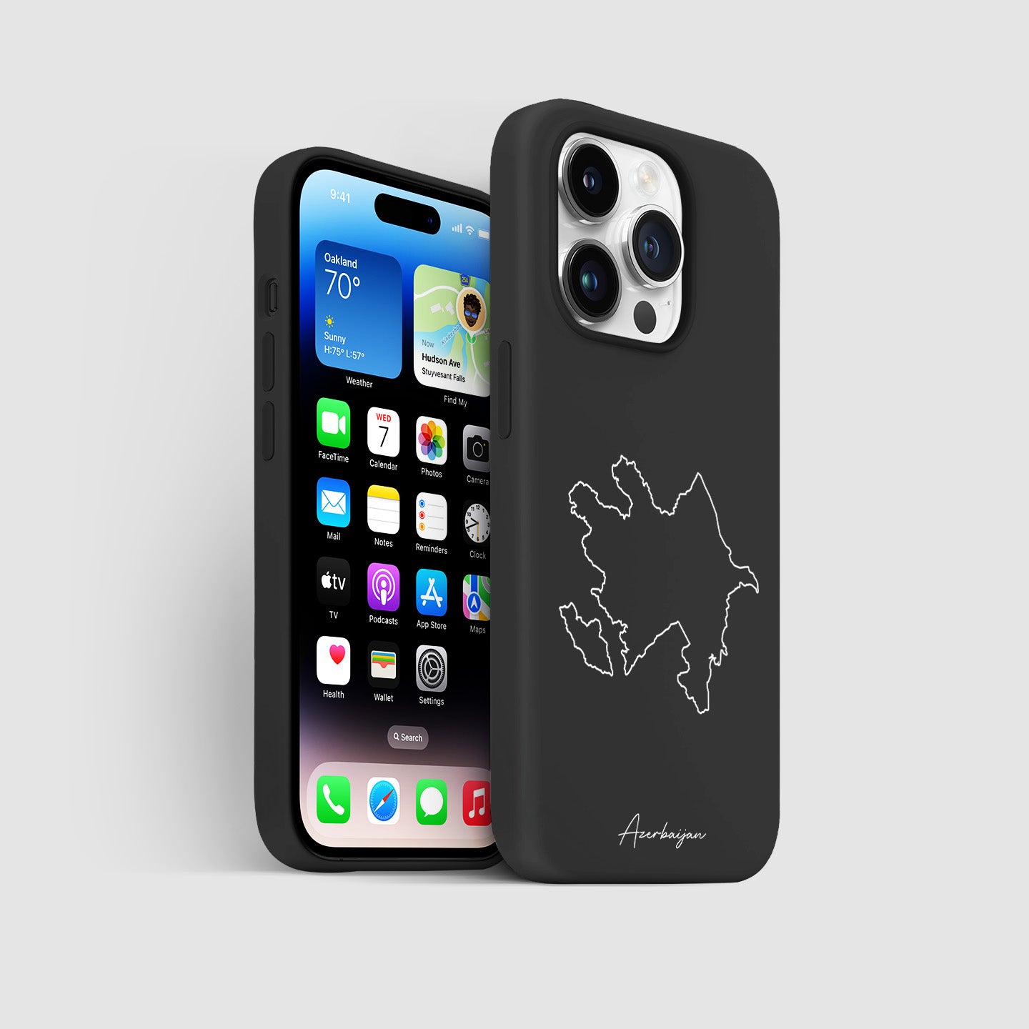 Handyhüllen mit Landkarte - Azerbaijan - 1instaphone