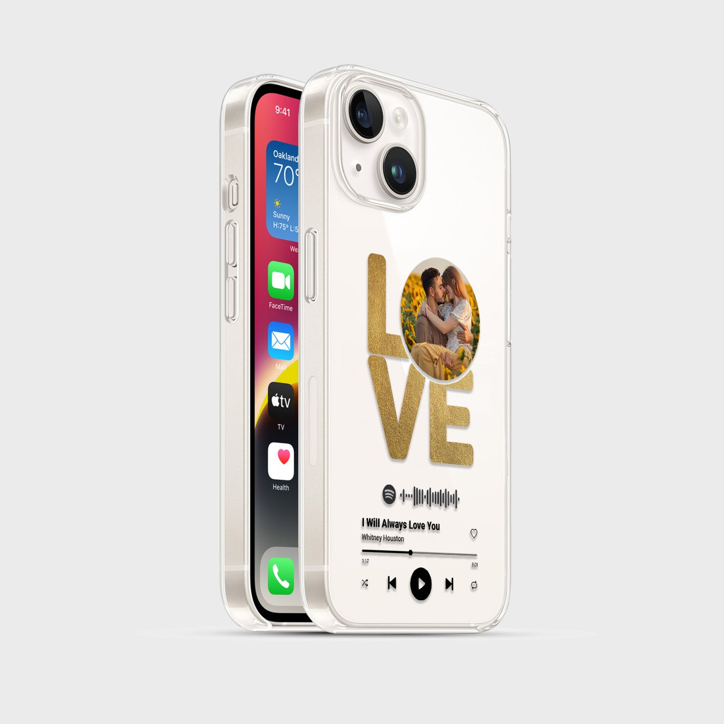 Handyhülle Durchsichtig Spotify Design Love - 1instaphone