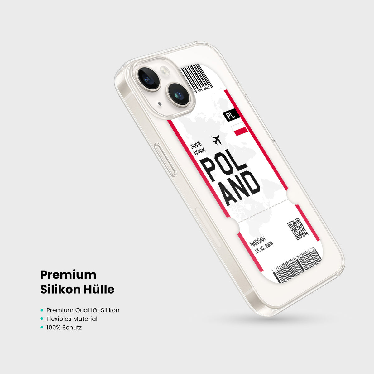 Handyhülle im Ticket Design - Polen - 1instaphone