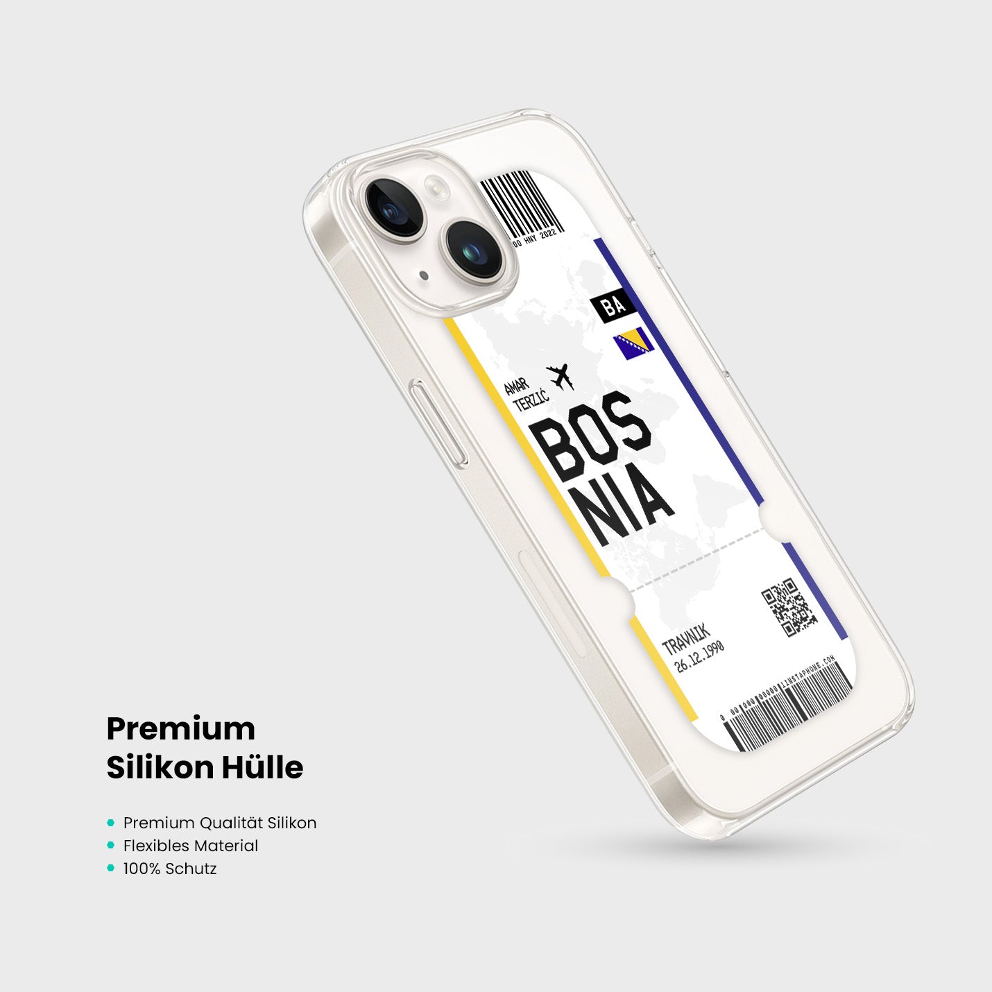 Handyhülle im Ticket Design - Bosnien - 1instaphone