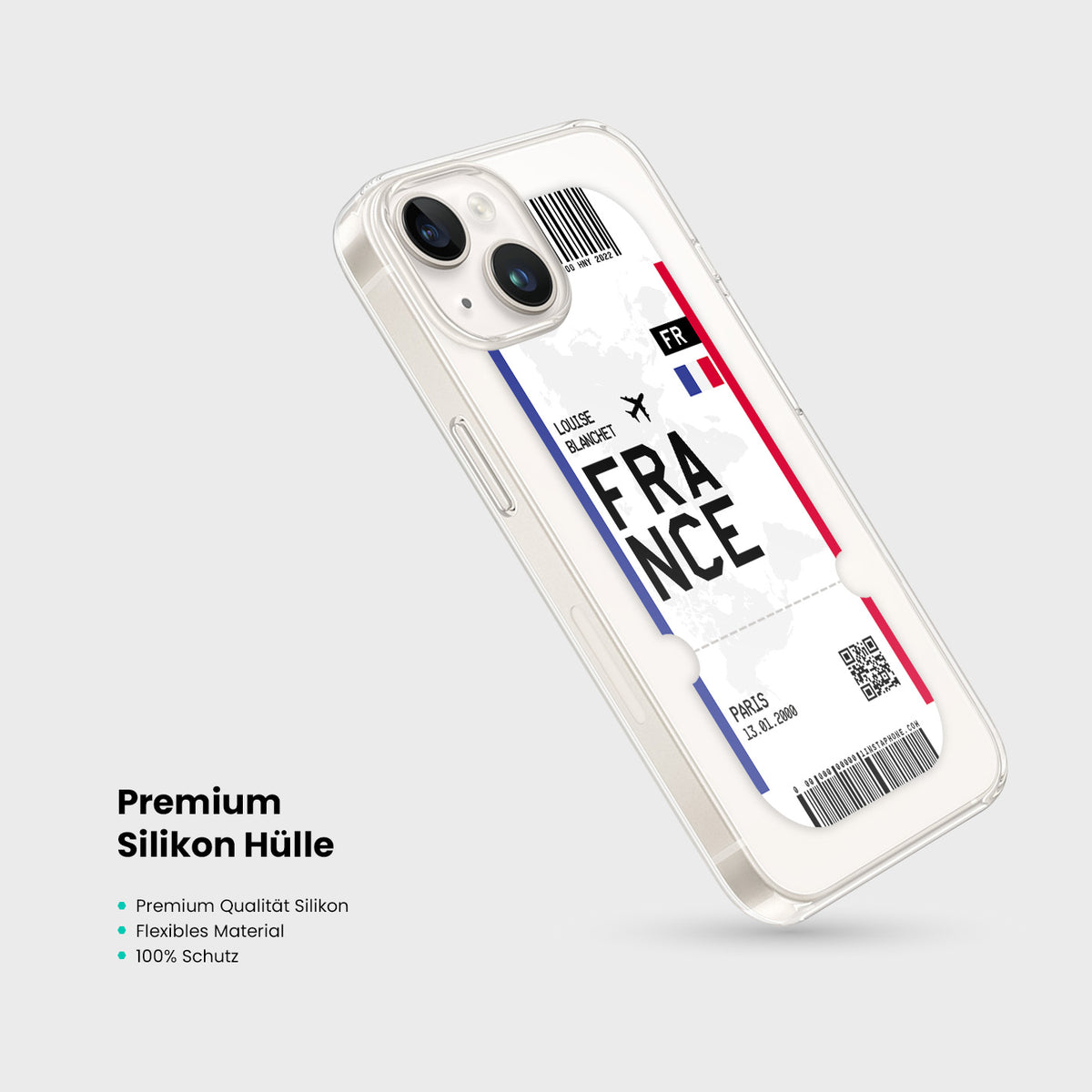 Handyhülle im Ticket Design - Frankreich - 1instaphone