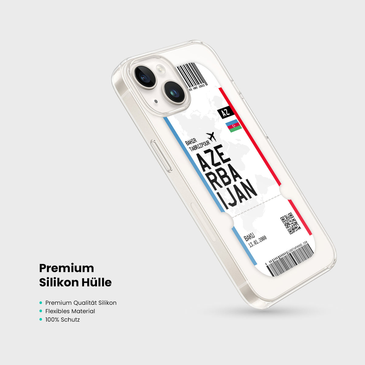 Handyhülle im Ticket Design - Aserbaidschan - 1instaphone