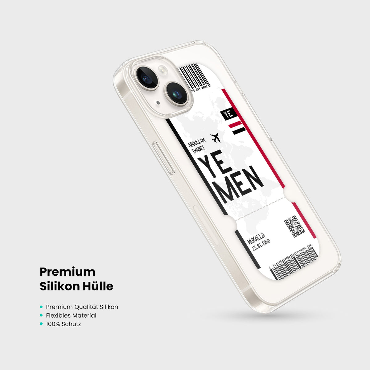 Handyhülle im Ticket Design - Jemen - 1instaphone