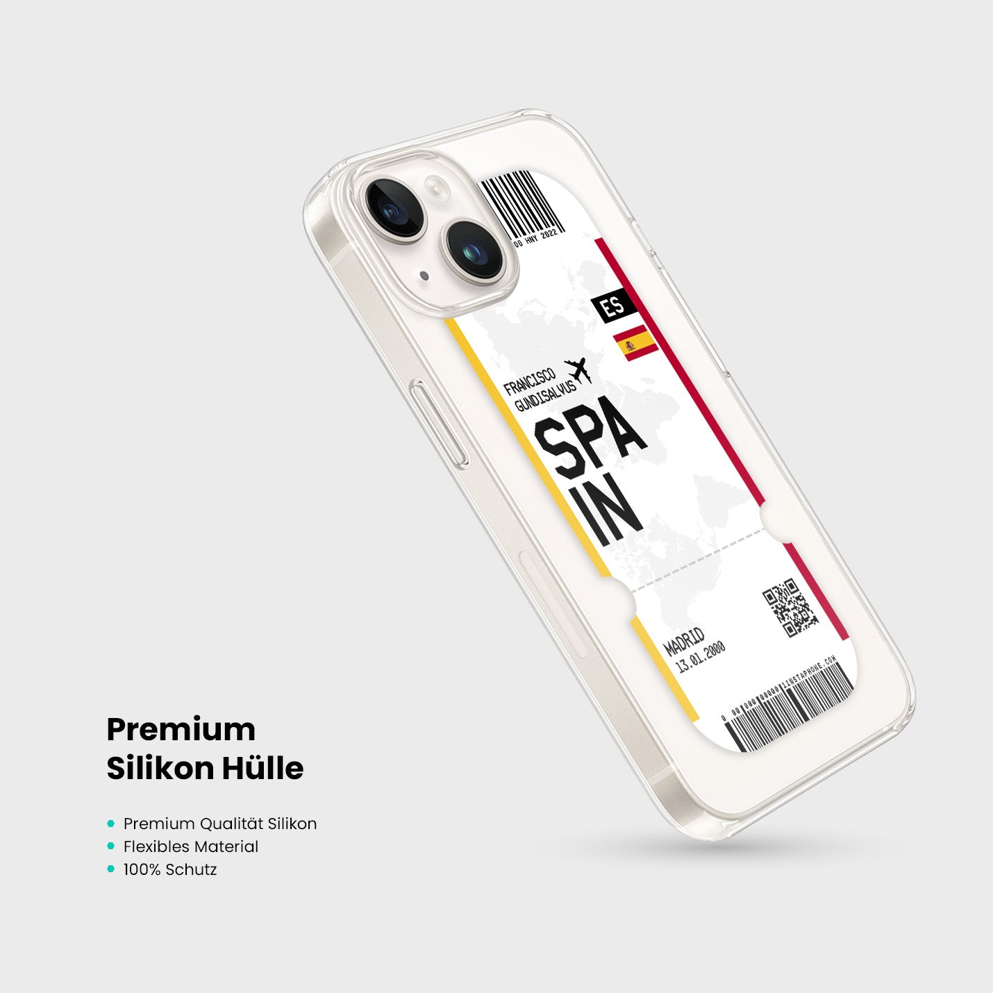 Handyhülle im Ticket Design - Spanien - 1instaphone