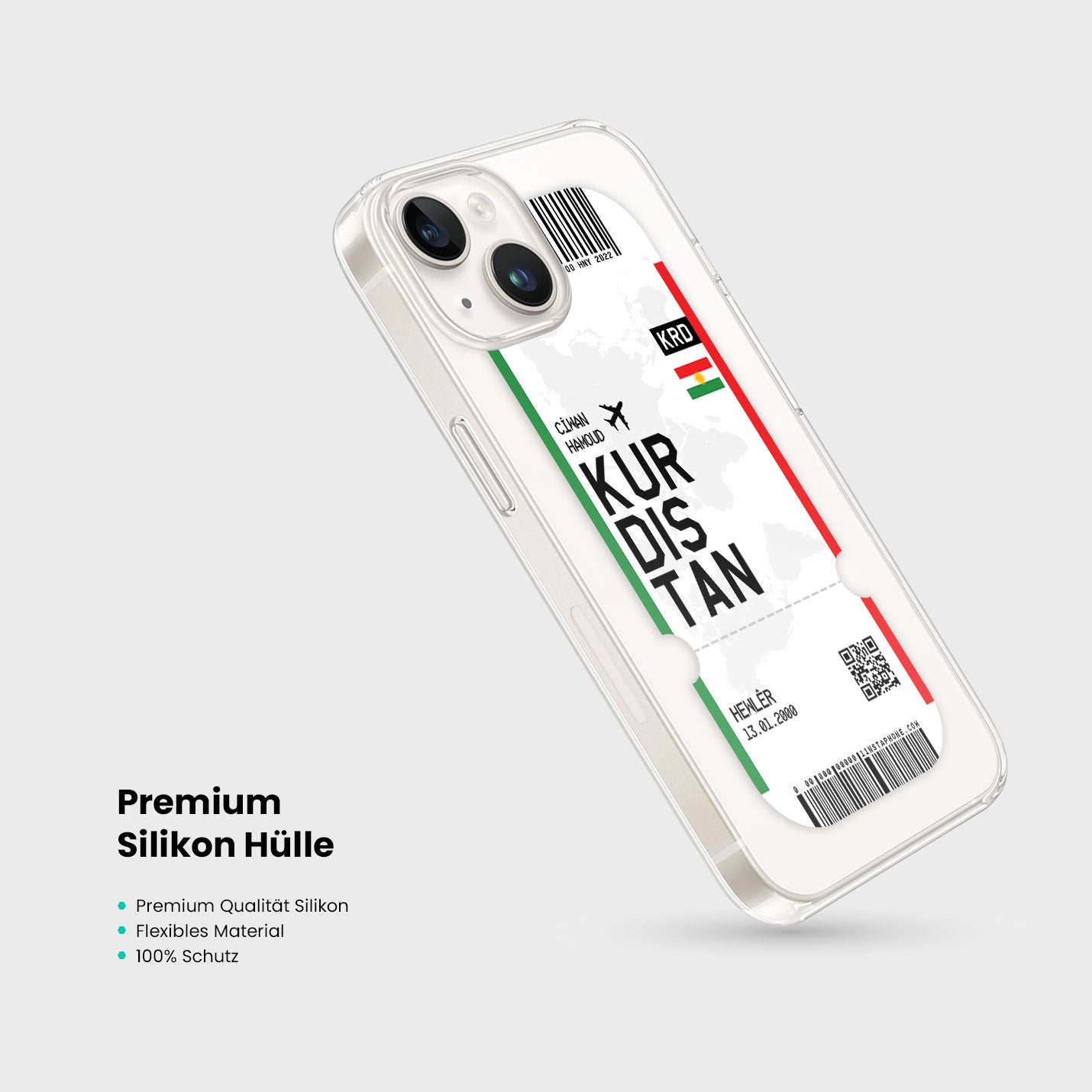 Handyhülle im Ticket Design - Kurdistan - 1instaphone