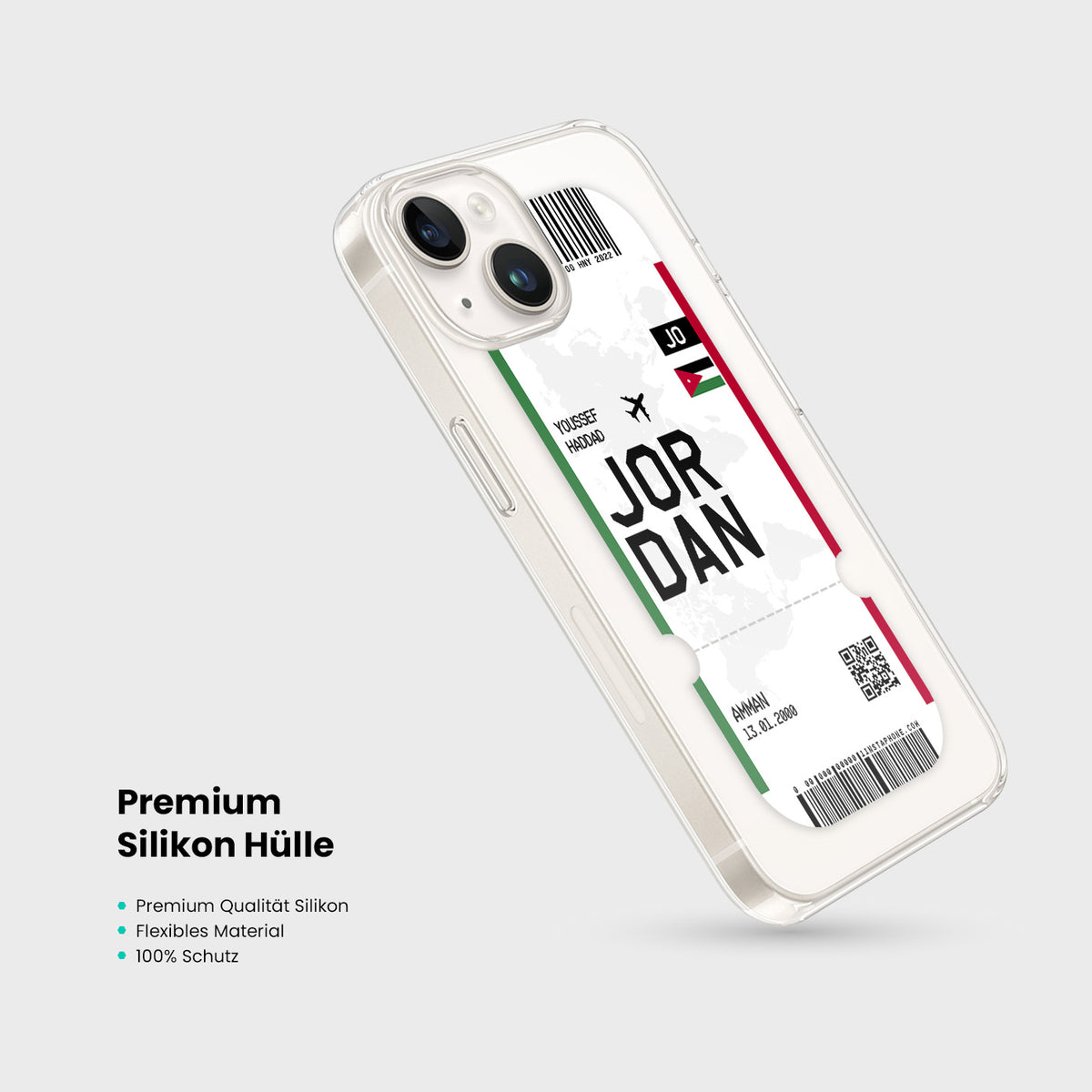Handyhülle im Ticket Design - Jordanien - 1instaphone