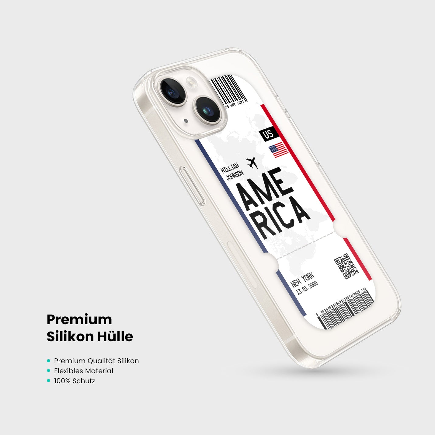 Handyhülle im Ticket Design - Amerika - USA - 1instaphone