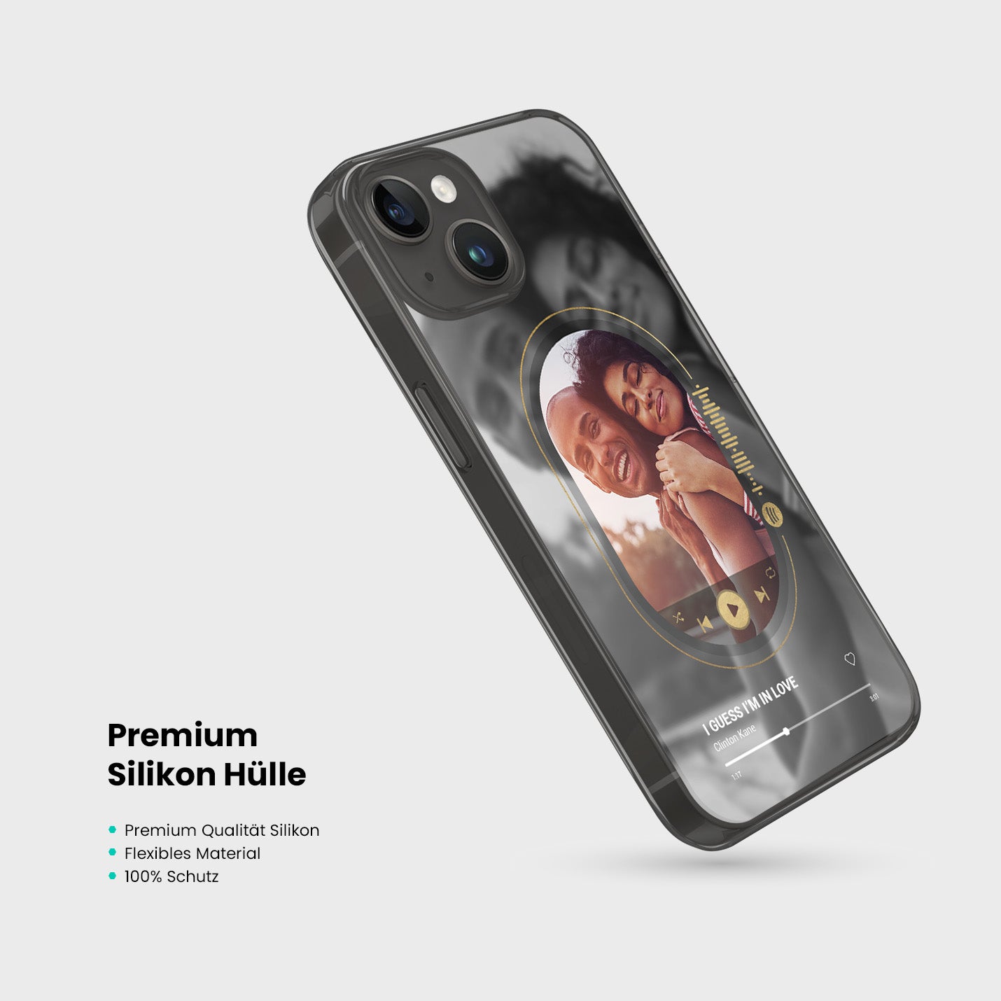Handyhülle Durchsichtig Spotify Design mit Foto - 1instaphone
