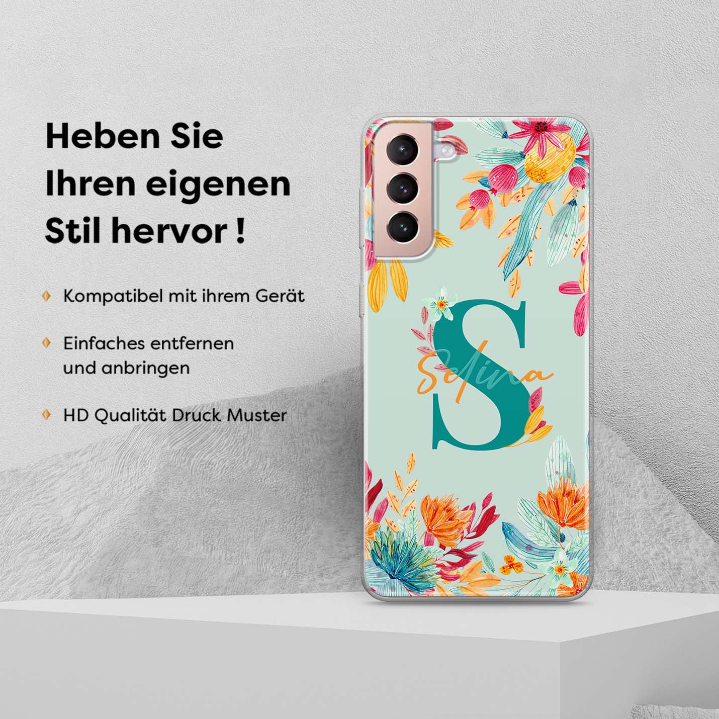 3D EMBOSSED BLUE SPRING - 1instaphone