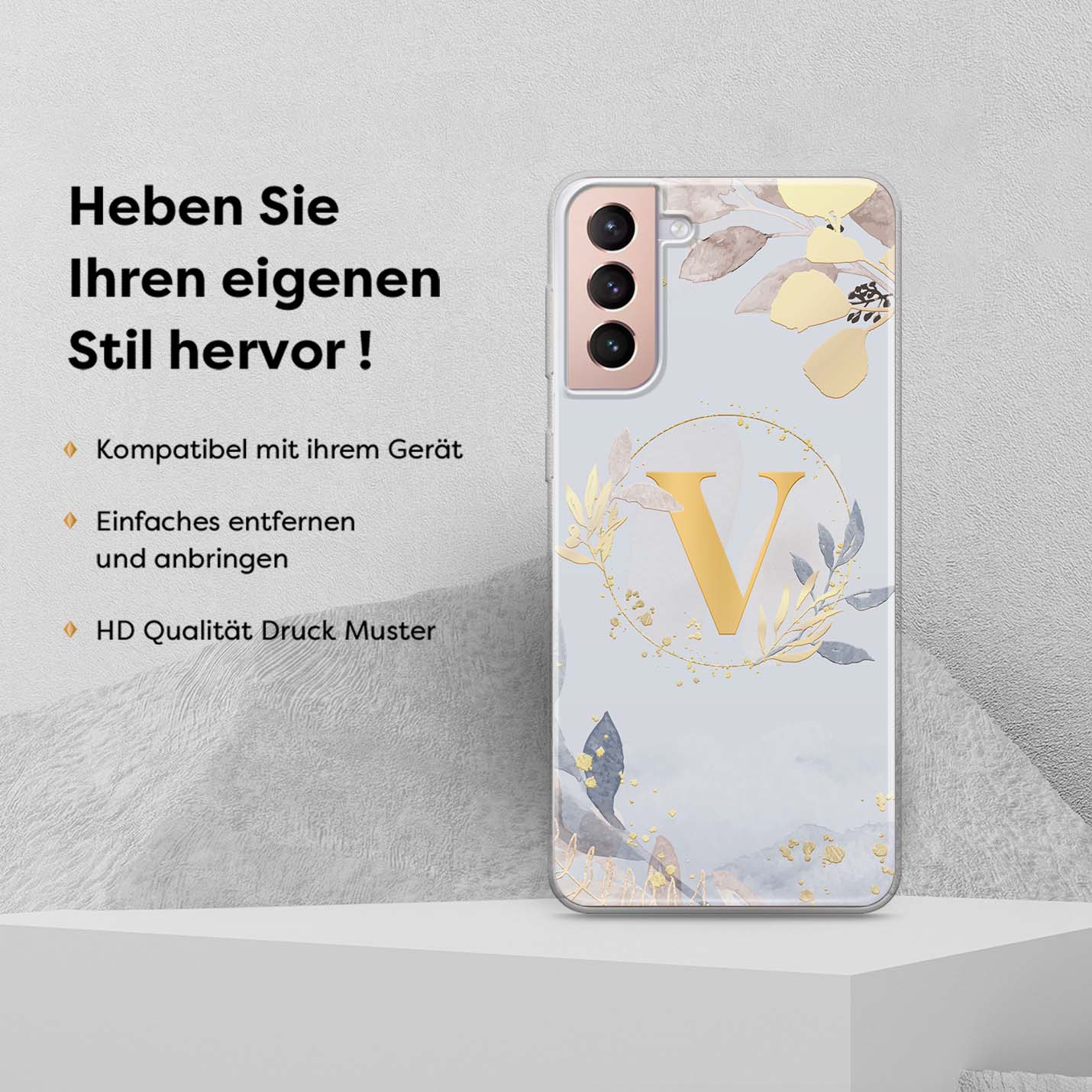 3D EMBOSSED WATERCOLOR BLUE - 1instaphone