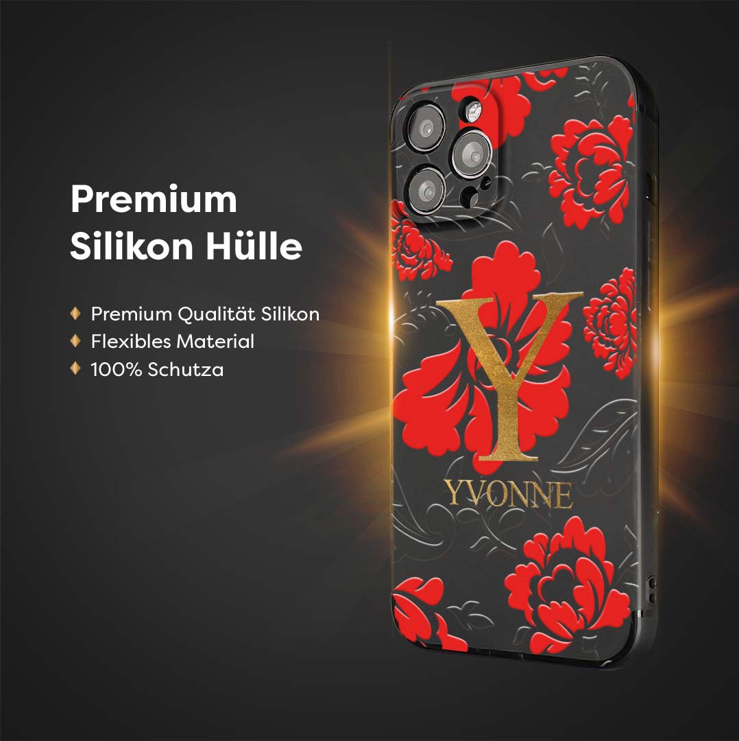 3D EMOSSED RED GOLD - 1instaphone