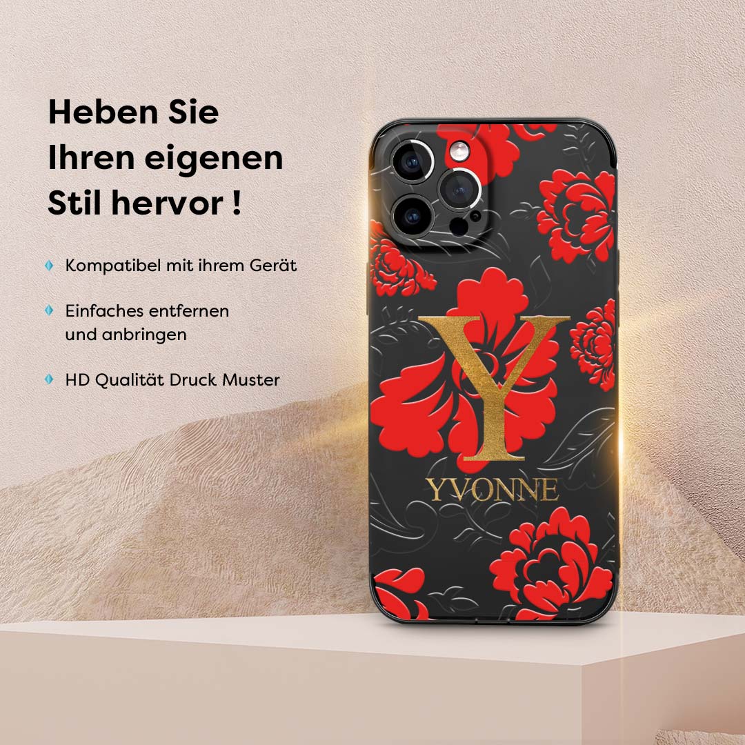 3D EMOSSED RED GOLD - 1instaphone