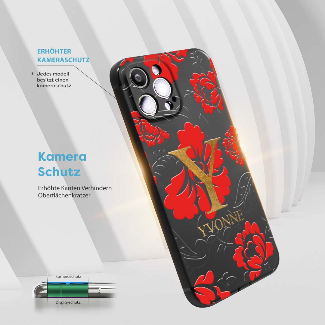 3D EMOSSED RED GOLD - 1instaphone