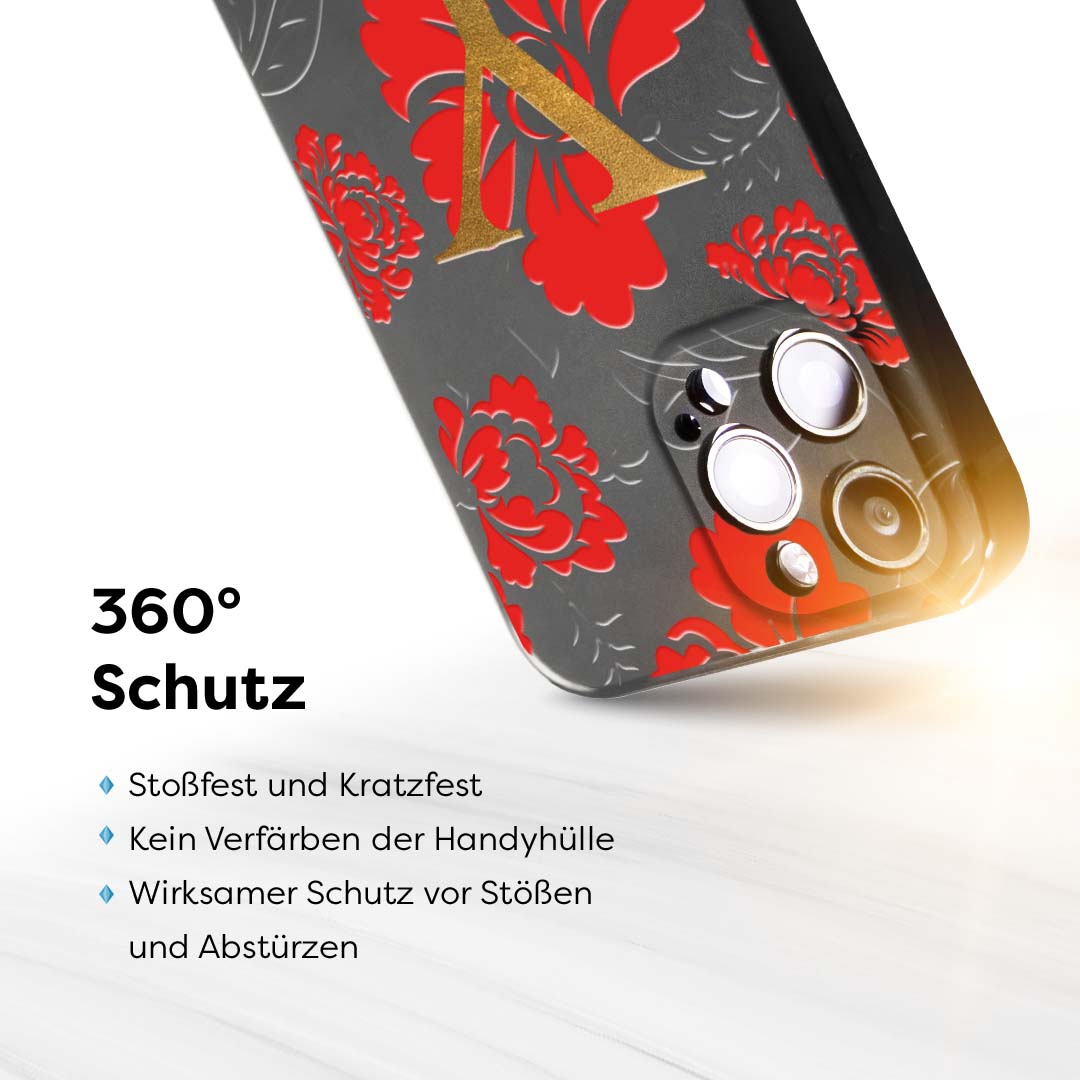 3D EMOSSED RED GOLD - 1instaphone