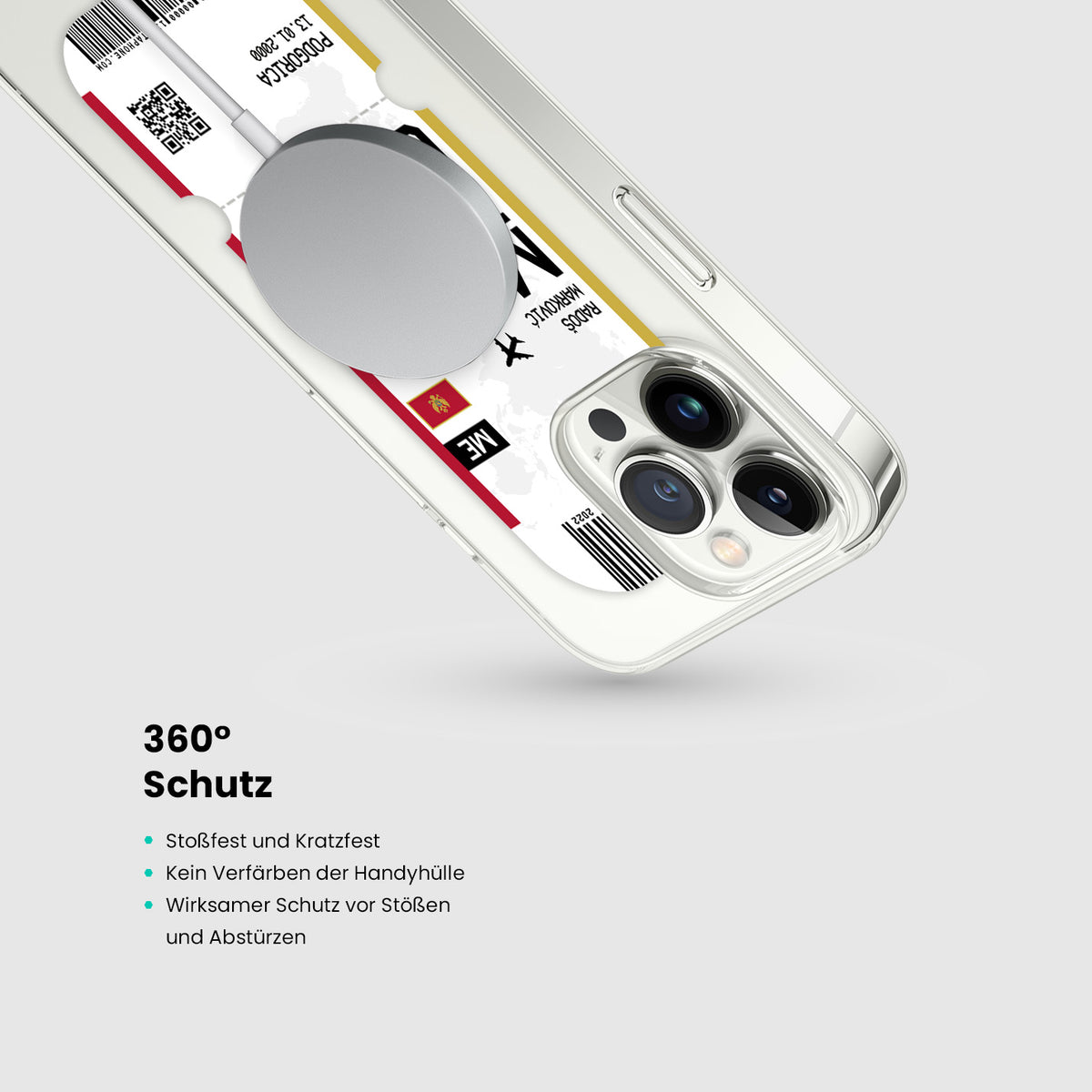 Handyhülle im Ticket Design - Montenegro - 1instaphone