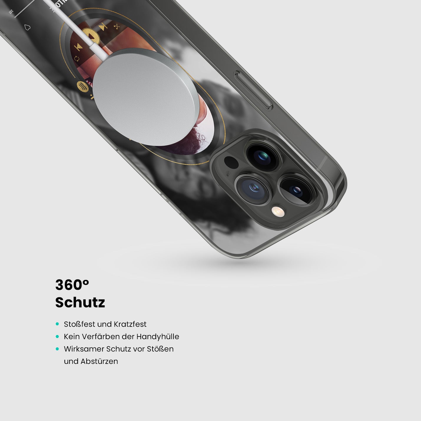 Handyhülle Durchsichtig Spotify Design mit Foto - 1instaphone