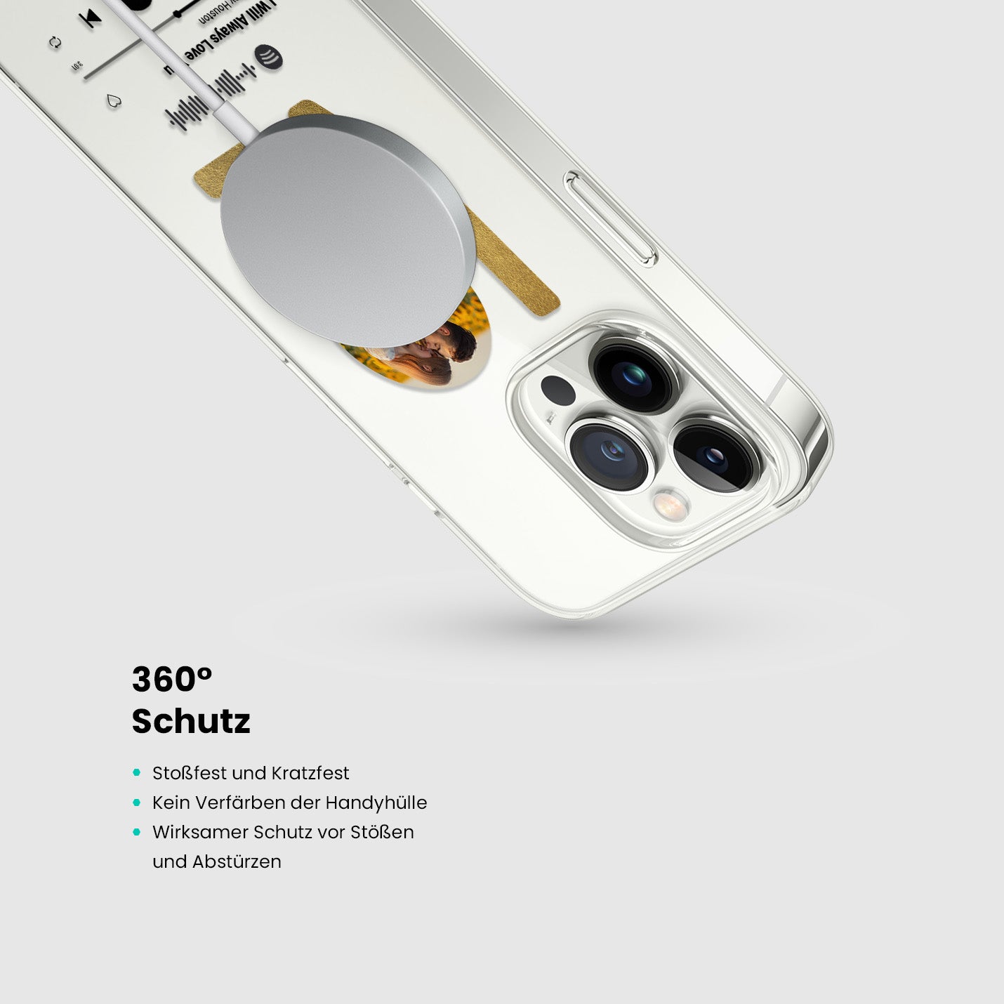 Handyhülle Durchsichtig Spotify Design Love - 1instaphone