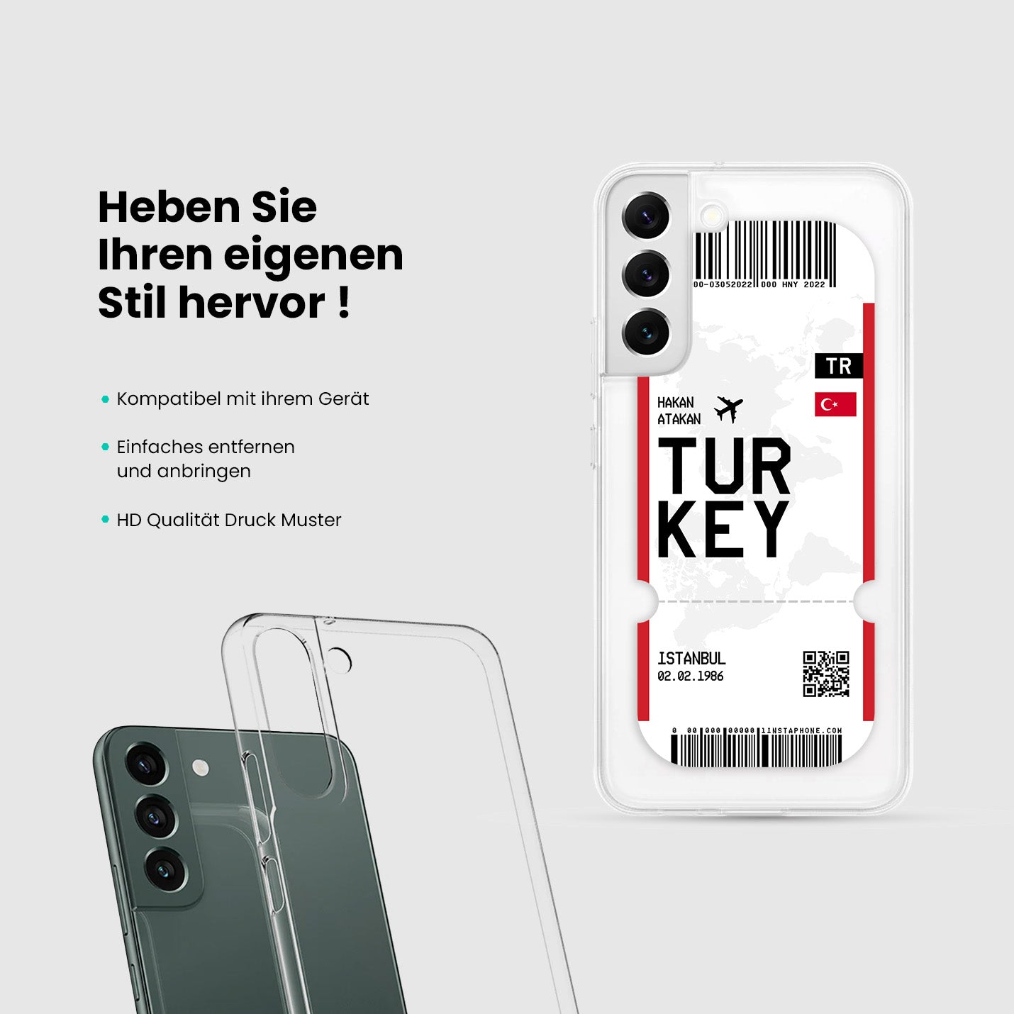 Handyhülle im Ticket Design - Türkei - 1instaphone