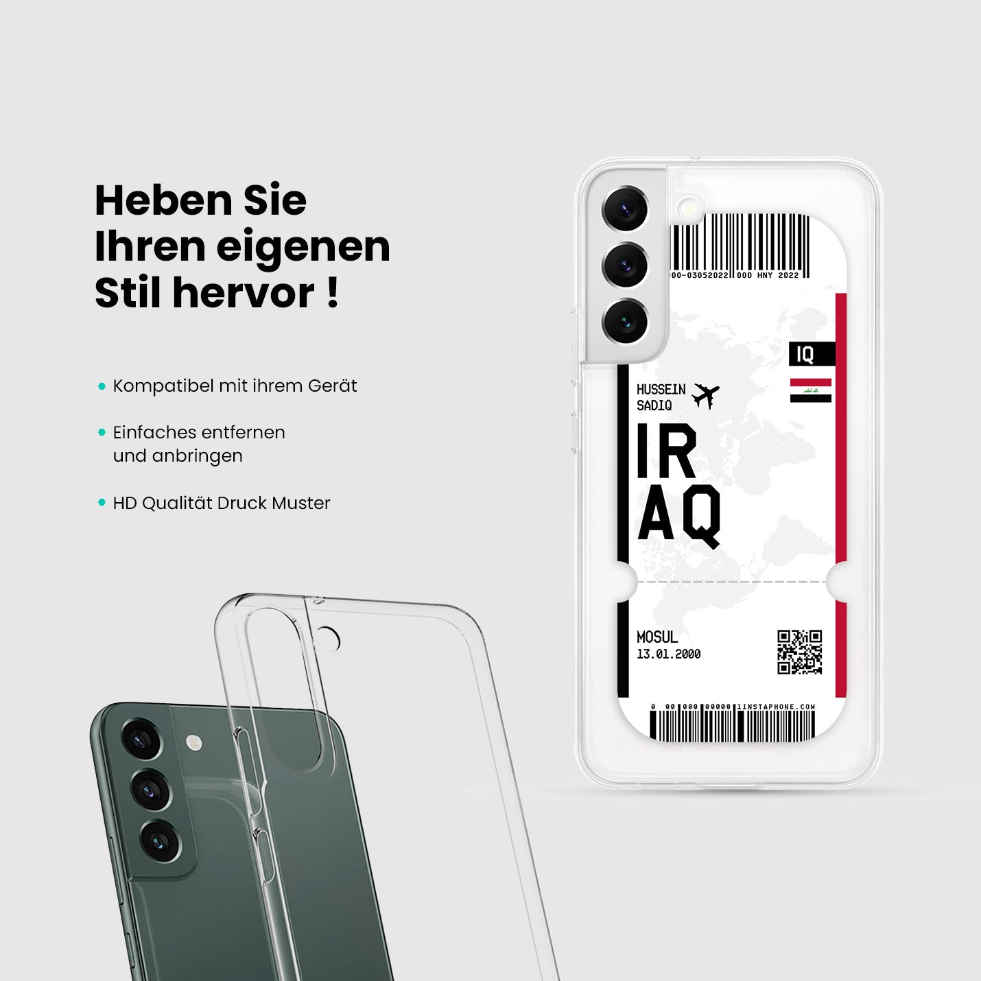 Handyhülle im Ticket Design - Irak - 1instaphone
