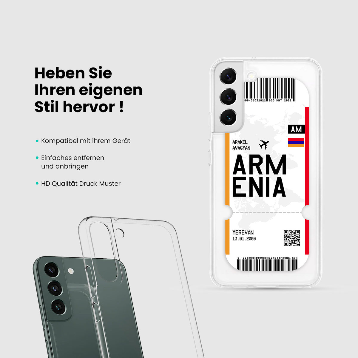 Handyhülle im Ticket Design - Armenien - 1instaphone