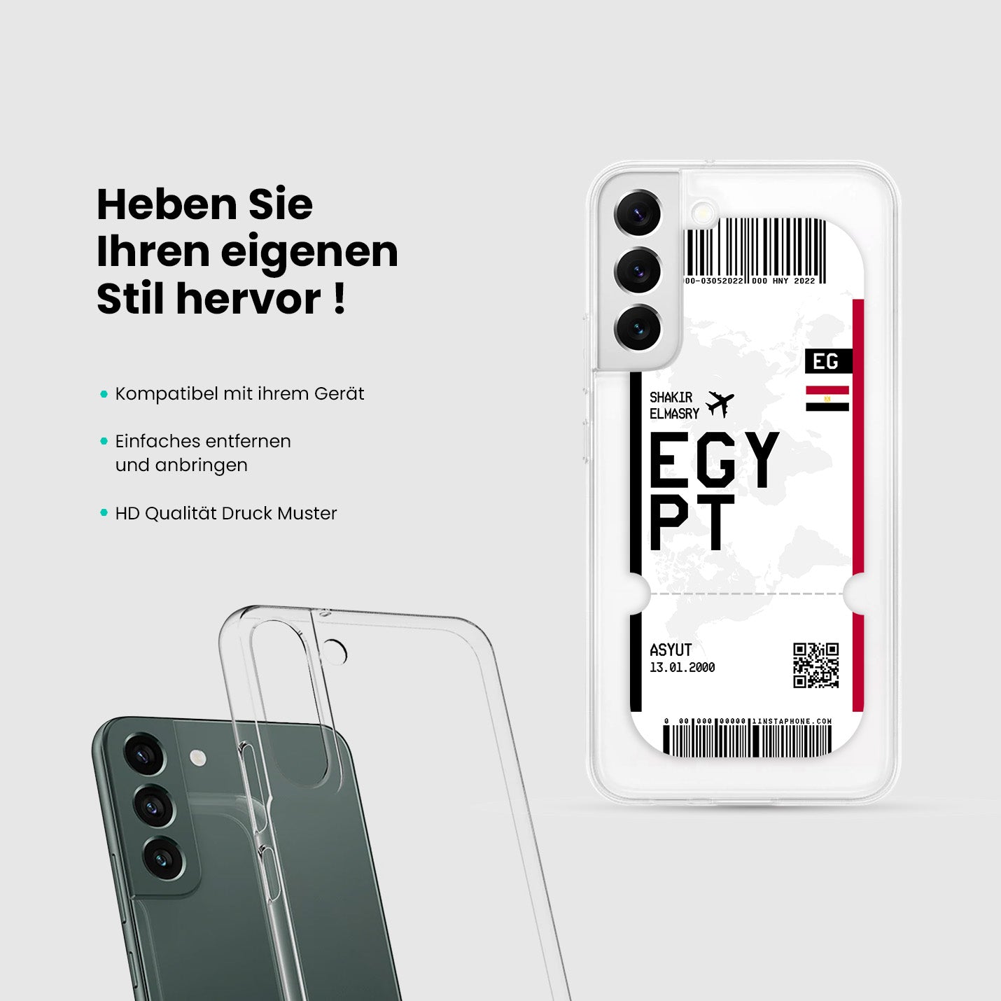 Handyhülle im Ticket Design - Ägypten - 1instaphone