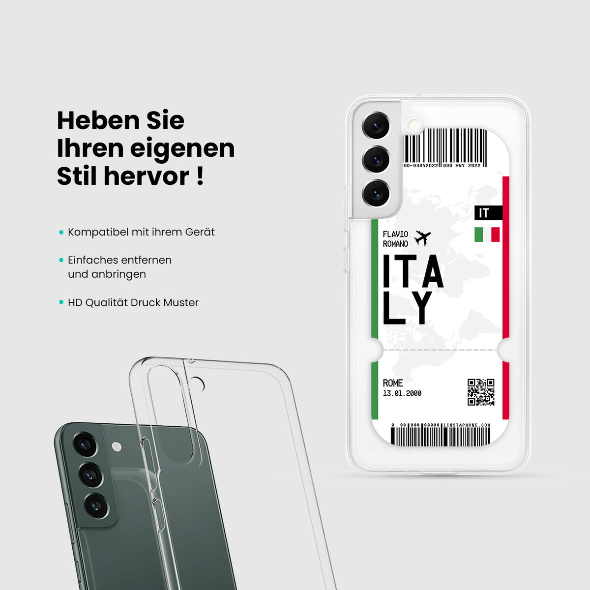 Handyhülle im Ticket Design - Italien - 1instaphone