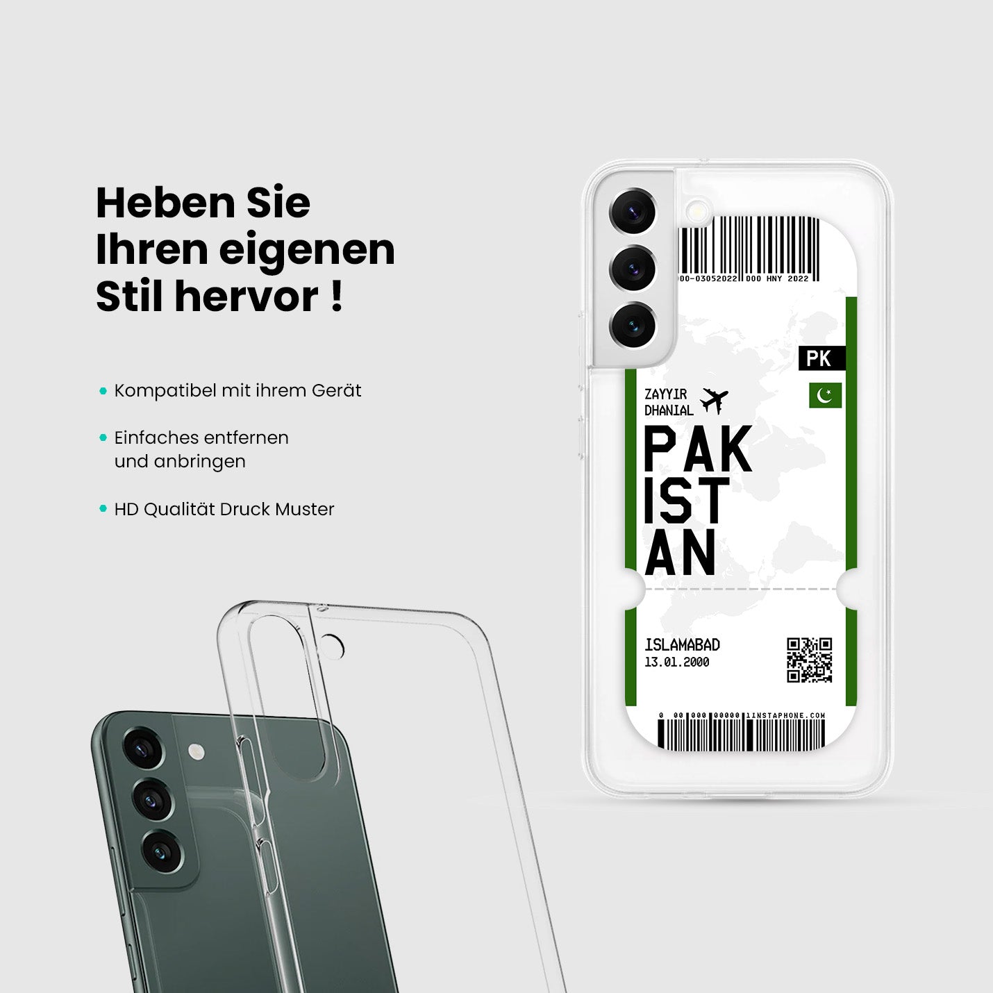 Handyhülle im Ticket Design - Pakistan - 1instaphone