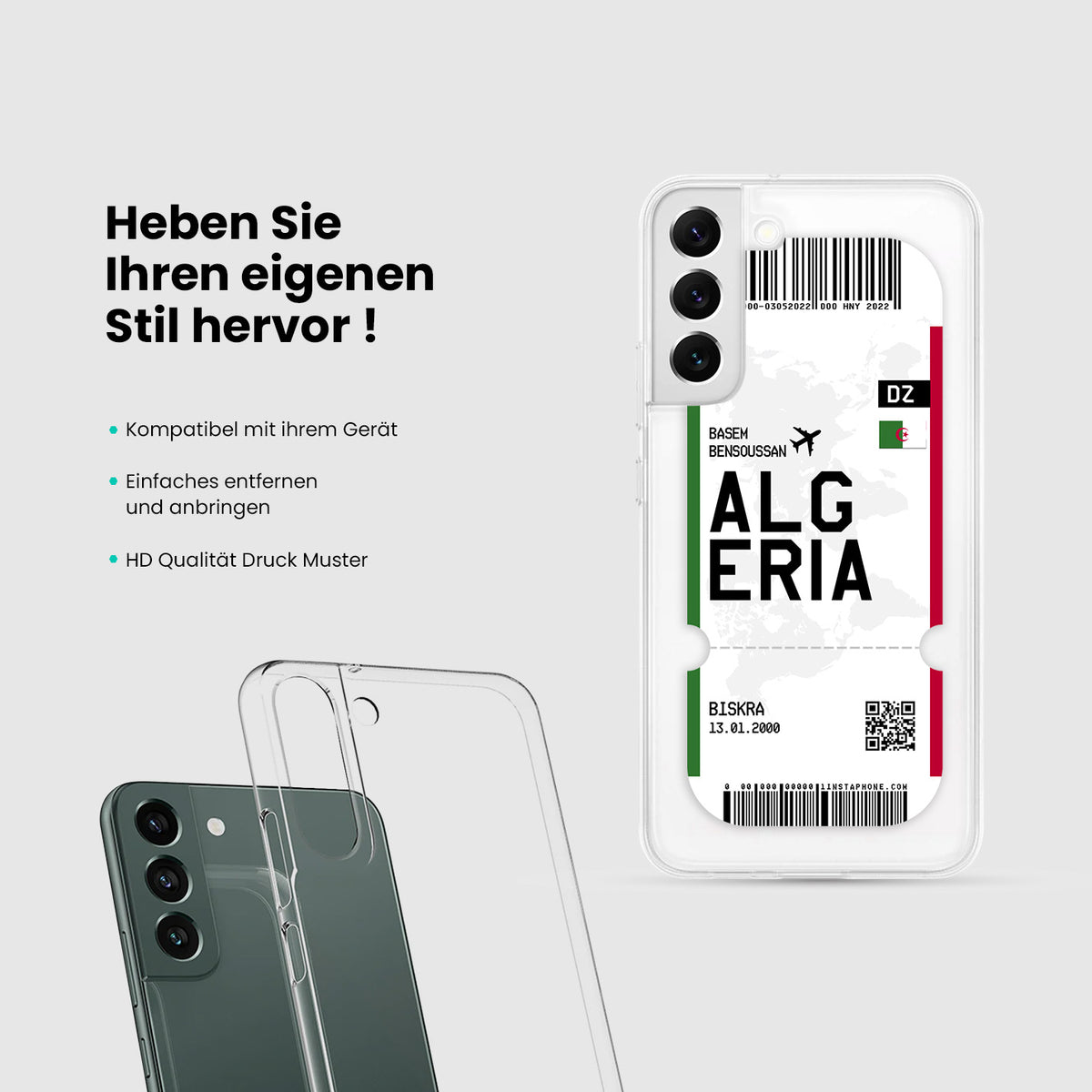 Handyhülle im Ticket Design - Algerien - 1instaphone