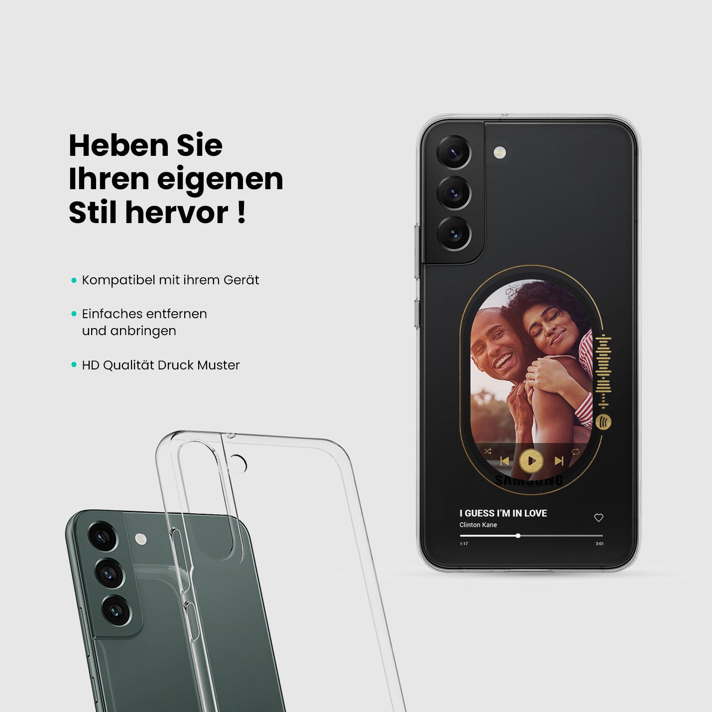 Handyhülle Durchsichtig Spotify Design - 1instaphone