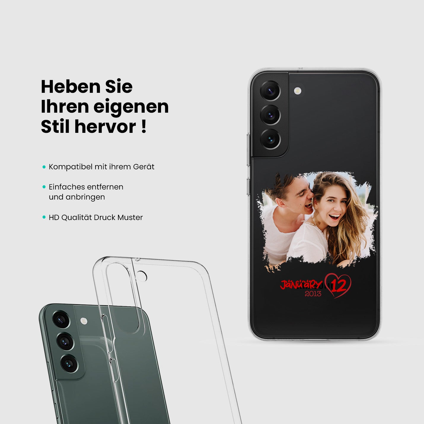 Handyhüllen mit Wunschfoto und Datum - 1instaphone