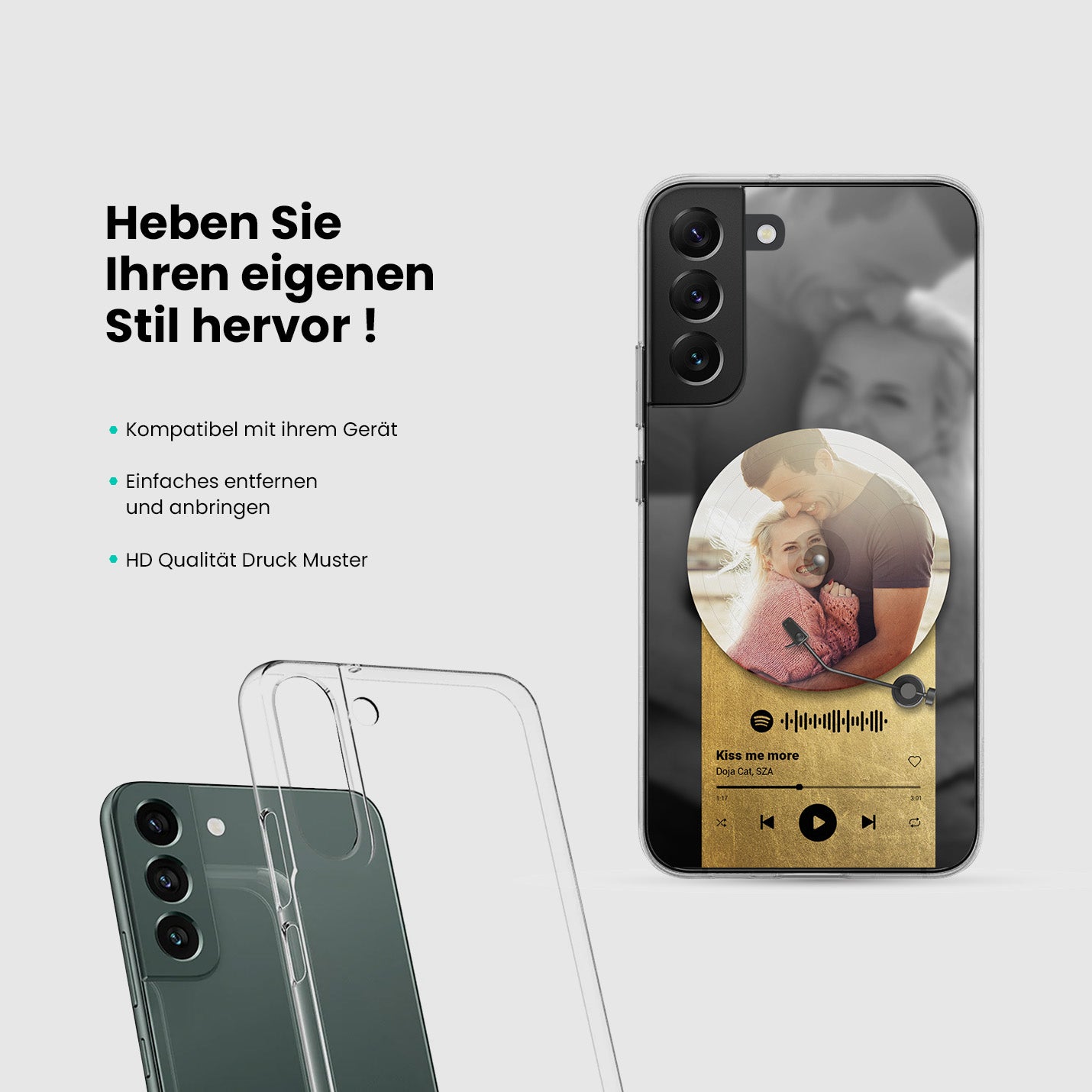 Handyhülle Durchsichtig Spotify Design - 1instaphone