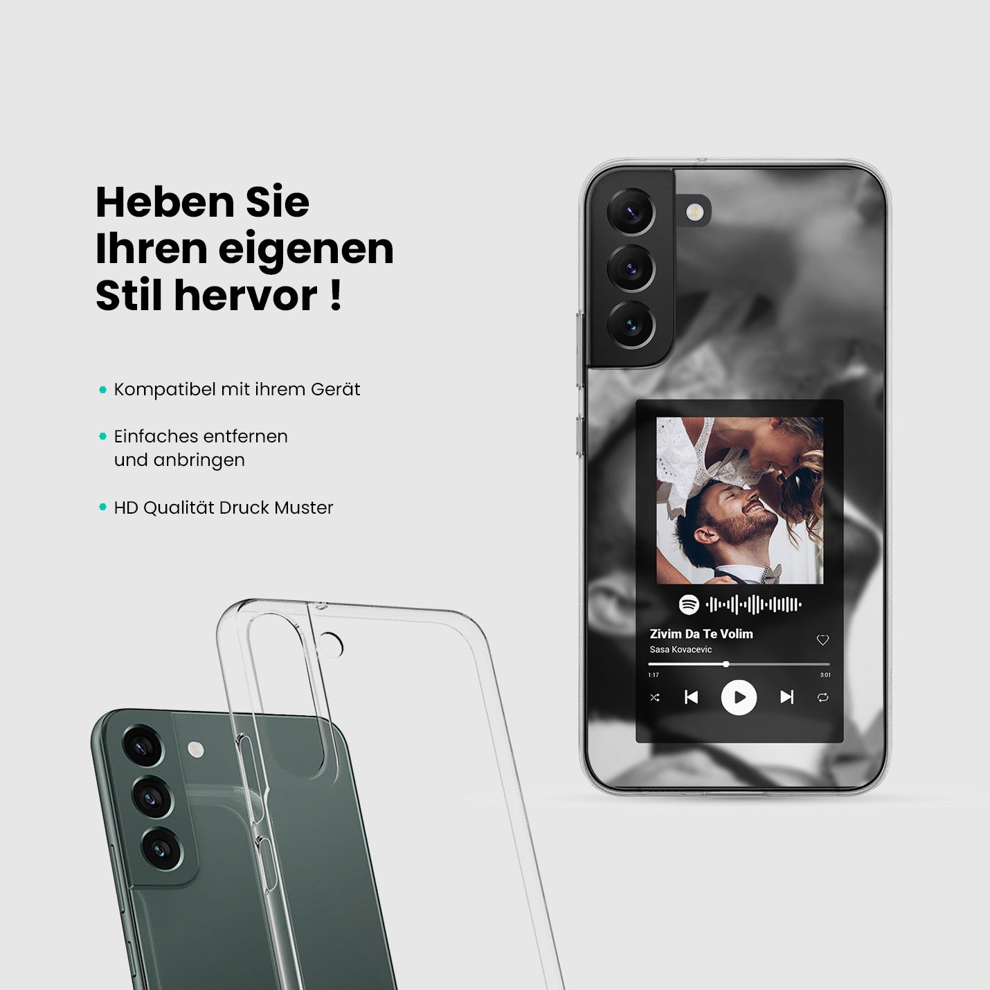 Handyhülle Durchsichtig Spotify Design - 1instaphone