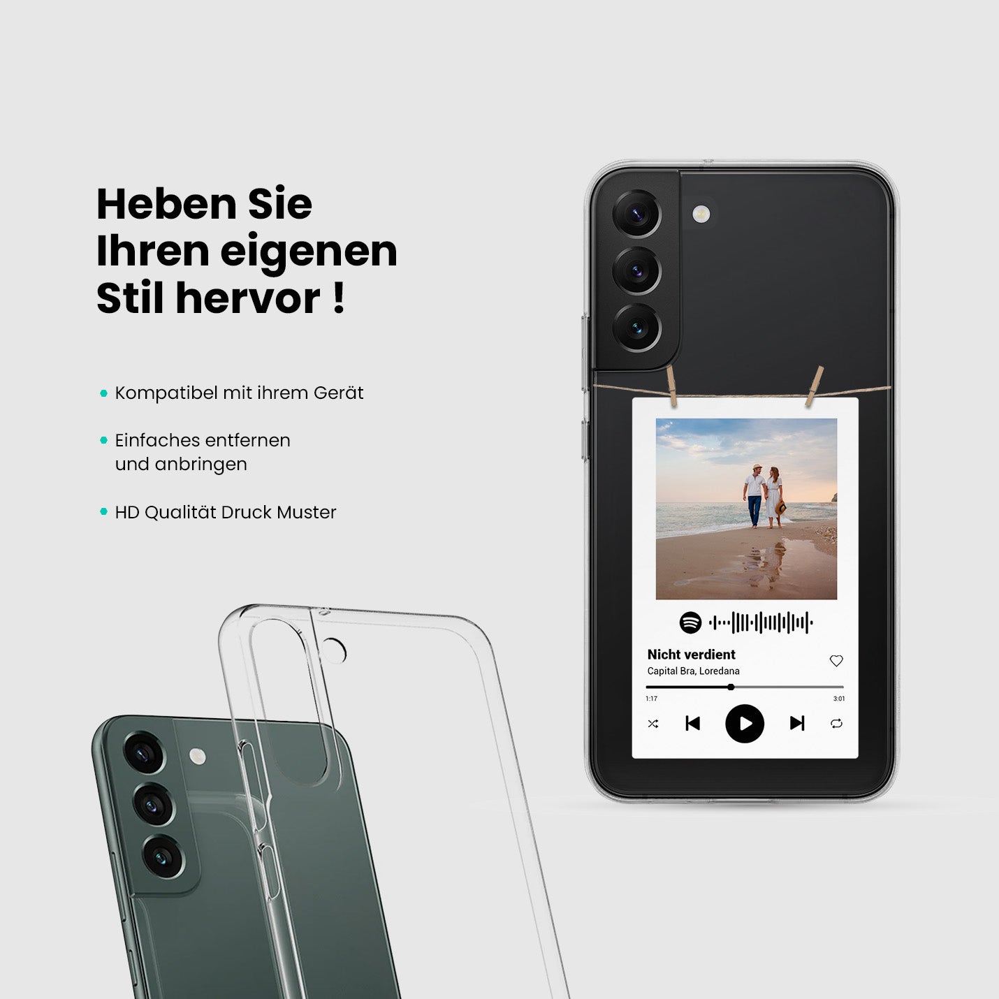Handyhülle Durchsichtig Spotify Design - 1instaphone